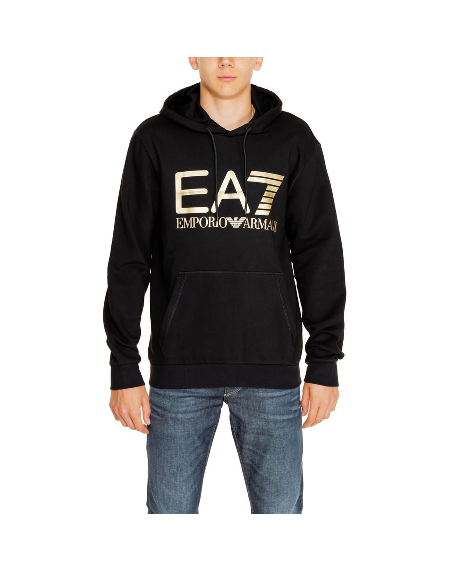 EA7 Emporio Armani Men's Black Cotton Sweater - 46 IT
