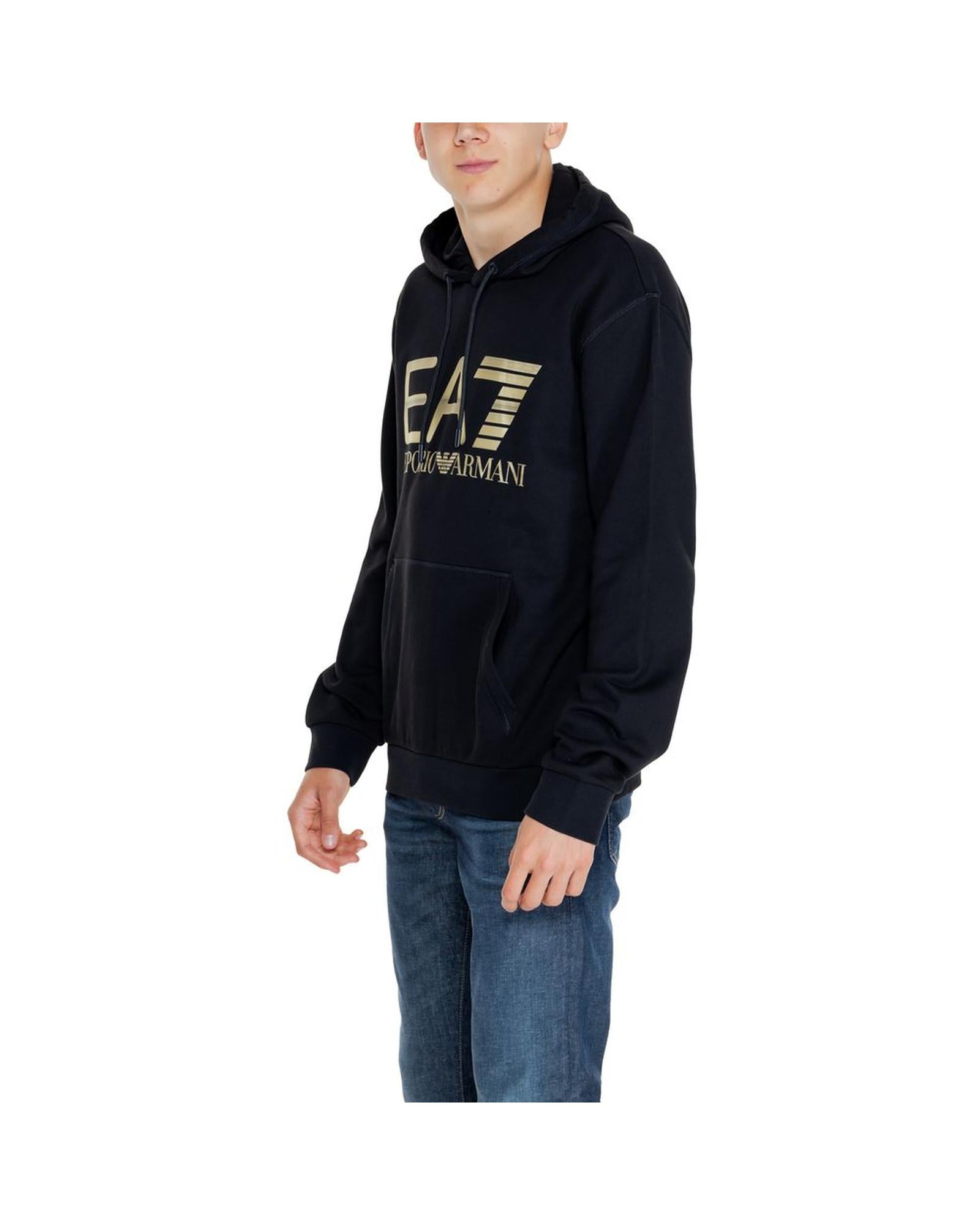 EA7 Emporio Armani Men's Black Cotton Sweater - 46 IT 3