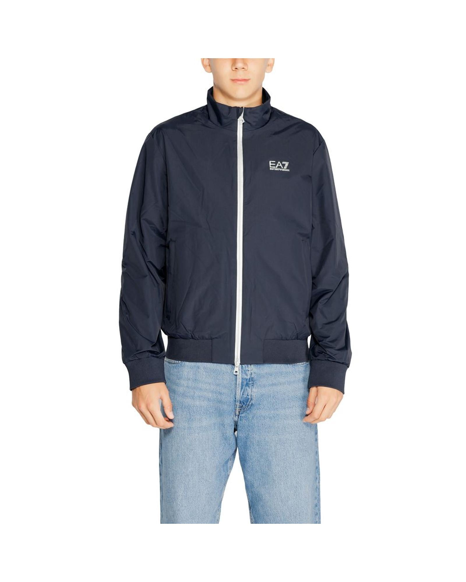 EA7 Emporio Armani Men's Blue Polyamide Jacket - 46 IT