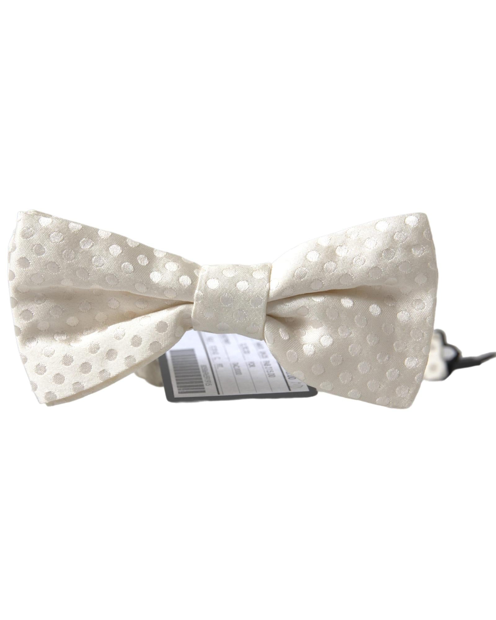 Dolce & Gabbana Men's Ivory Fantasy Pattern Adjustable Neck Papillon Bow Tie - One Size 3
