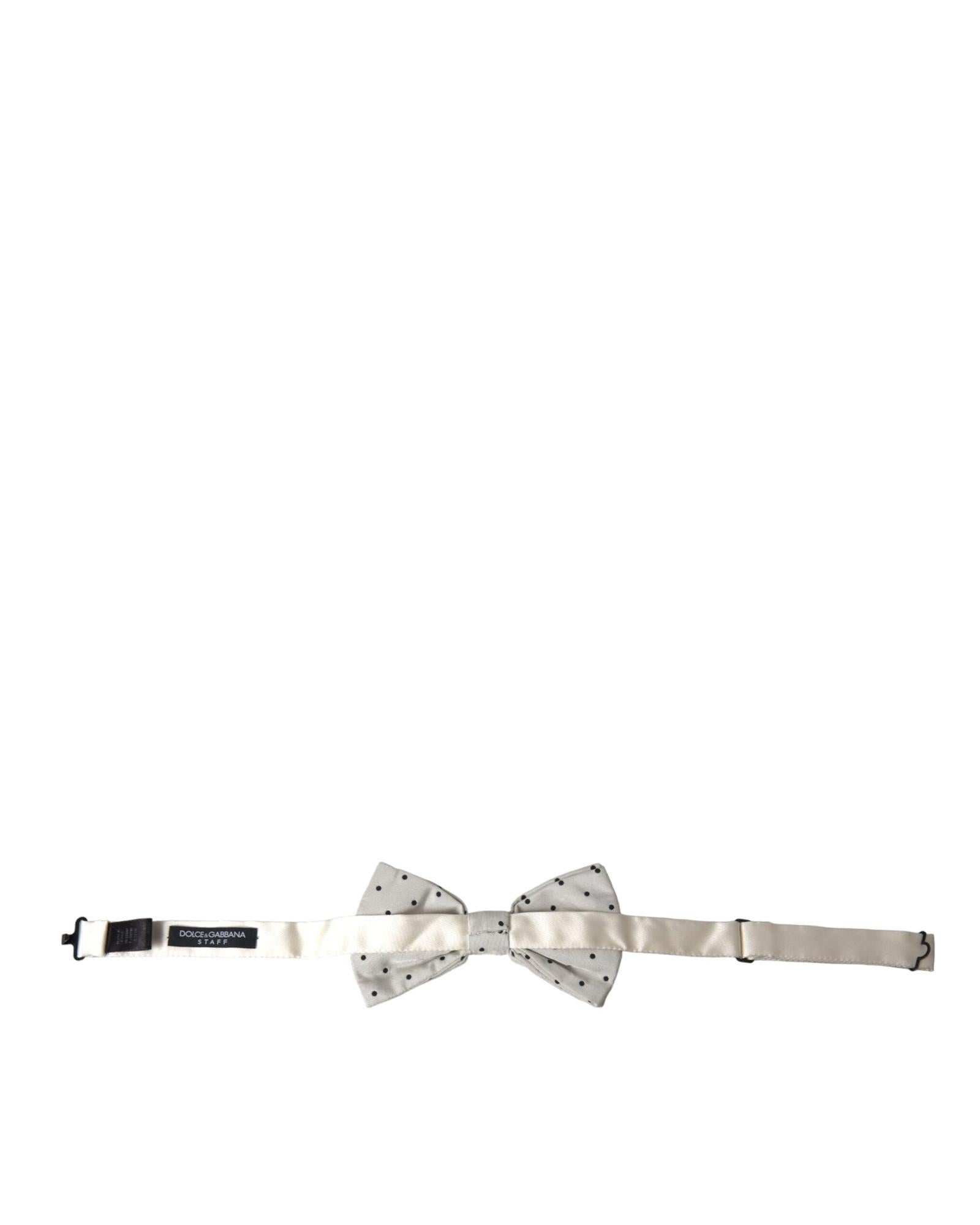 Dolce & Gabbana Men's White Black Polka Dot Polyester Bow Tie  - One Size 3