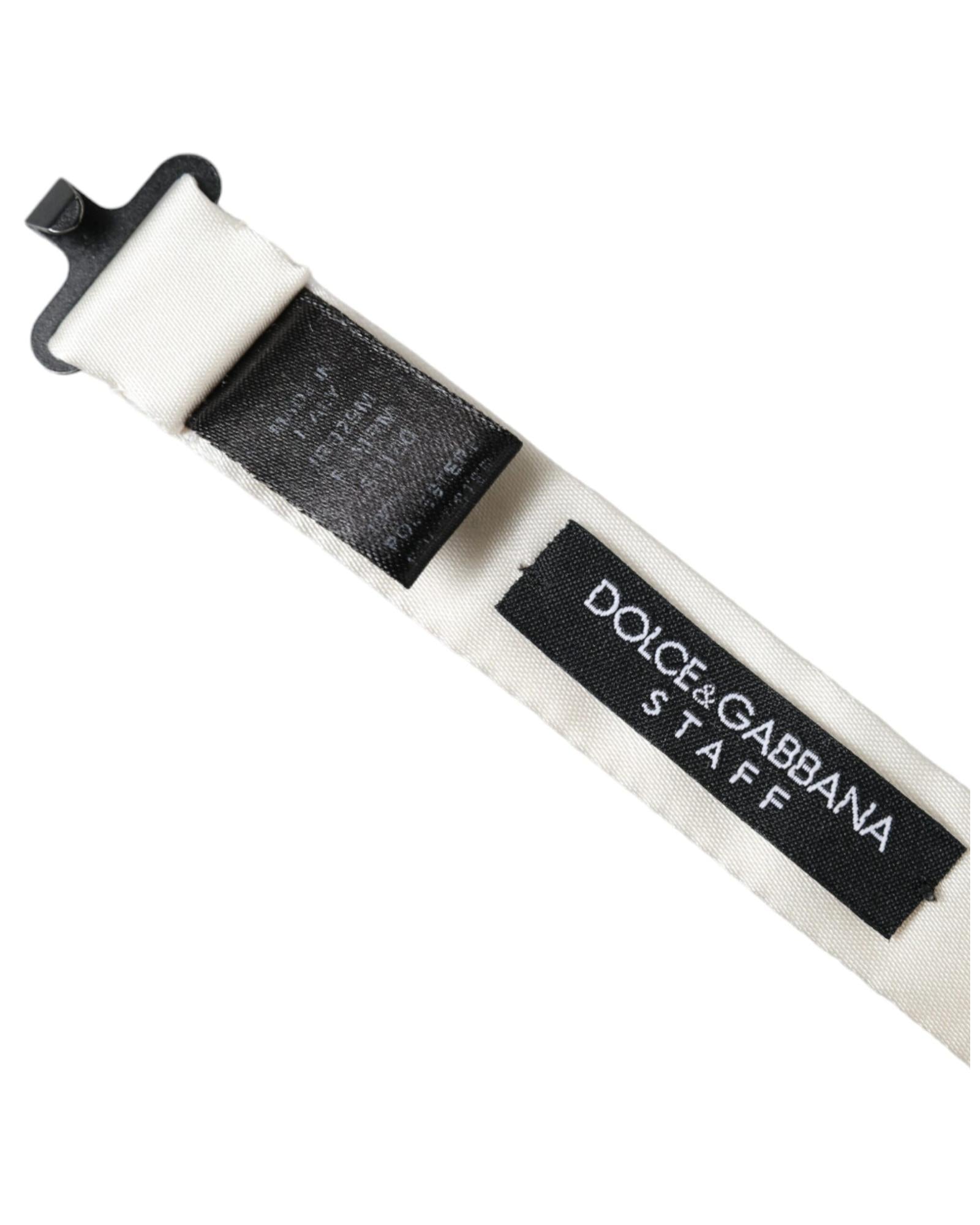 Dolce & Gabbana Men's White Black Polka Dot Polyester Bow Tie  - One Size 4