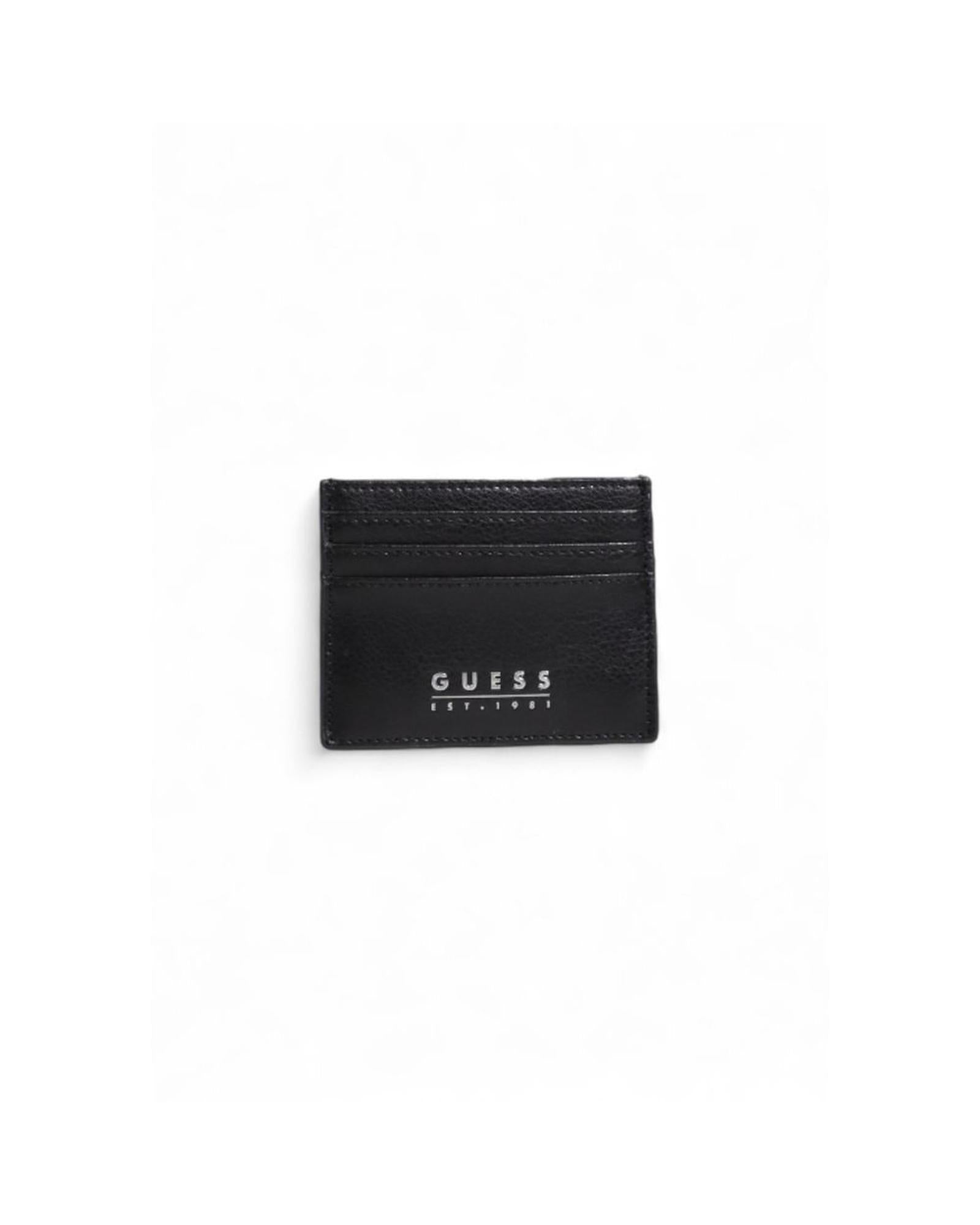 Guess Men's Black Leather Wallet - One Size