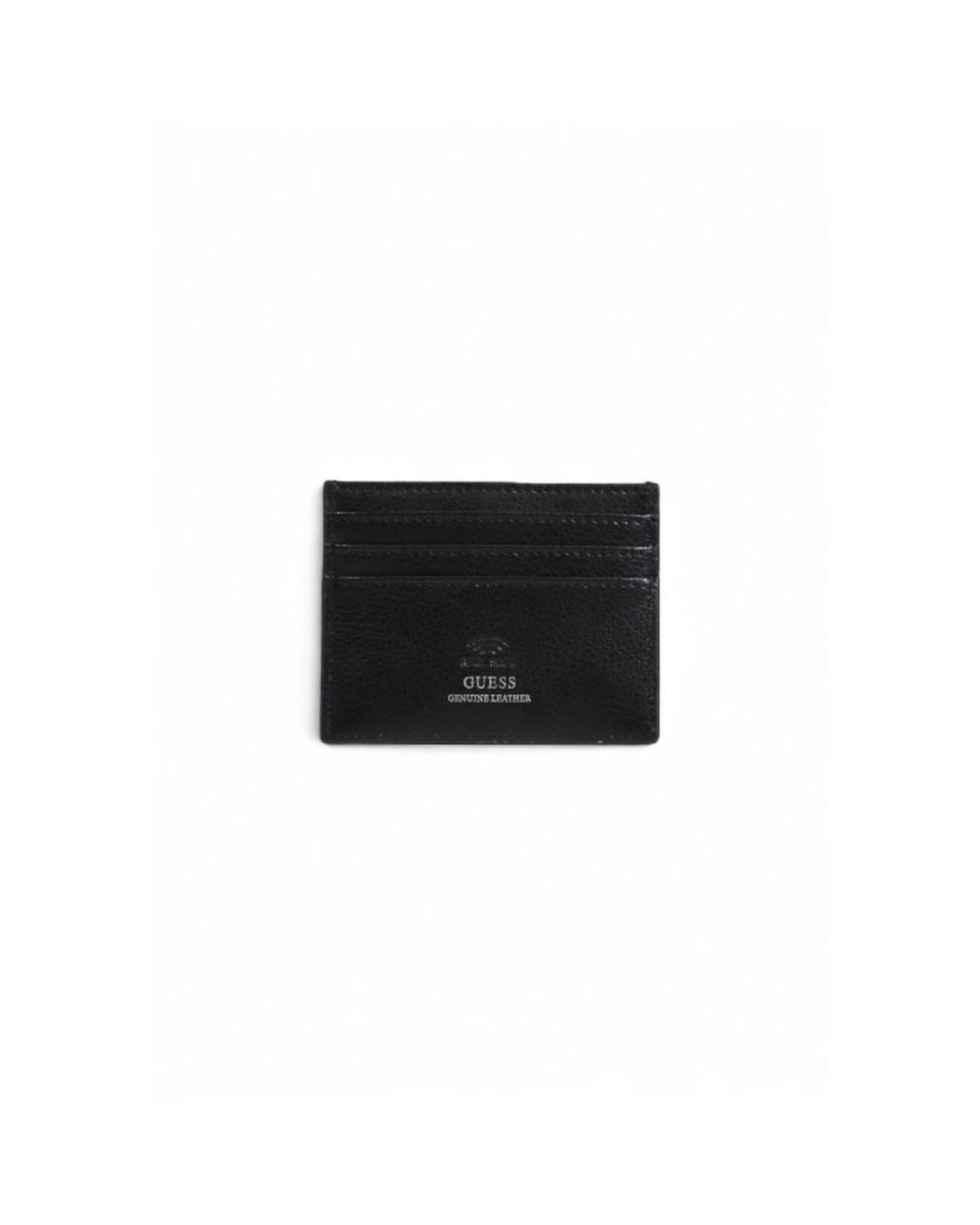 Guess Men's Black Leather Wallet - One Size