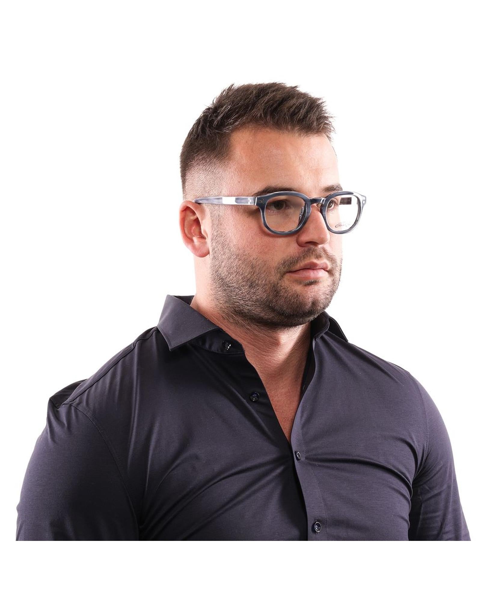 Hally & Son Unisex's Blue Unisex Optical Frames - One Size 5