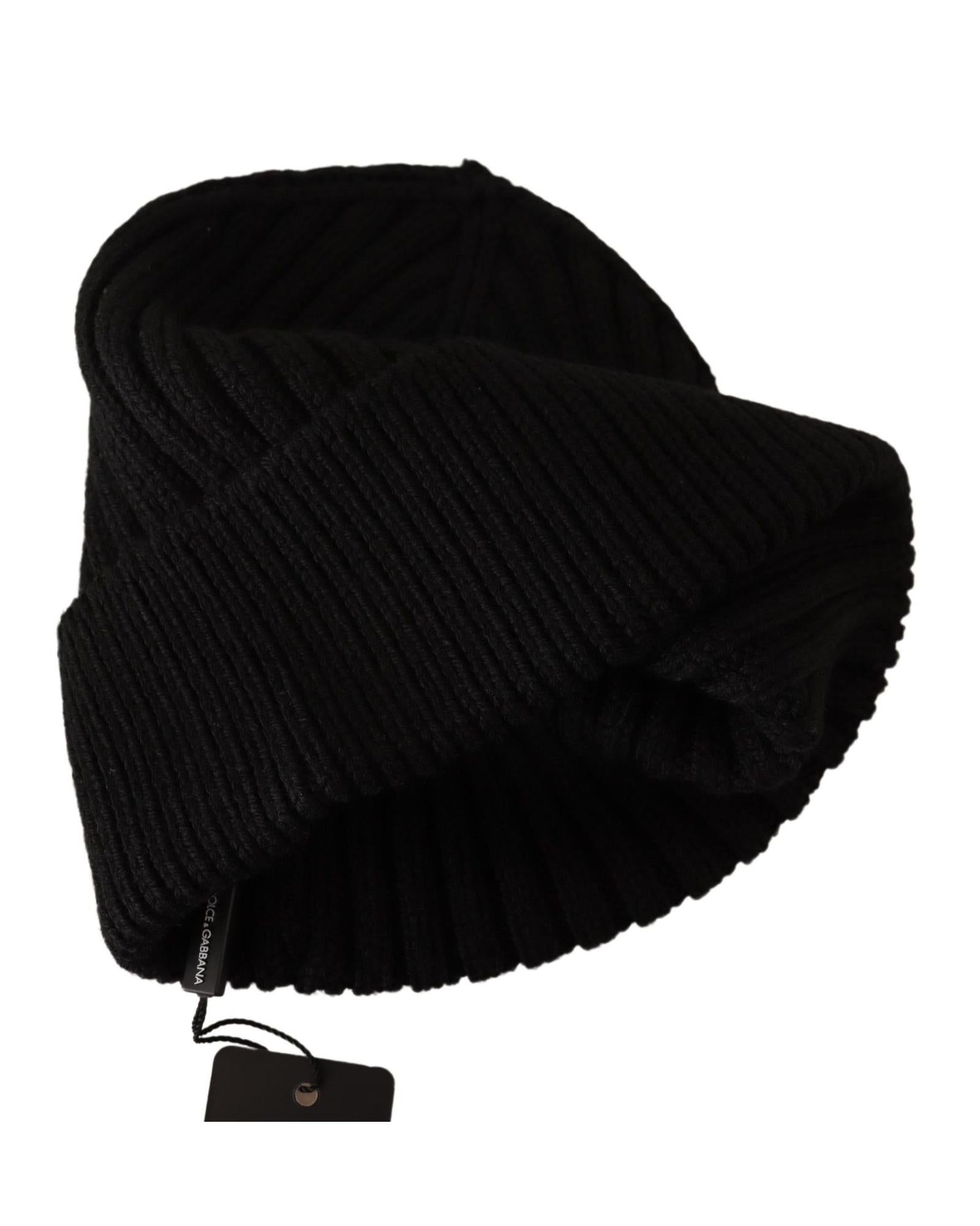 100% Authentic Dolce & Gabbana Cable Knit Beanie Hat with Fleece Liner One Size Women 4