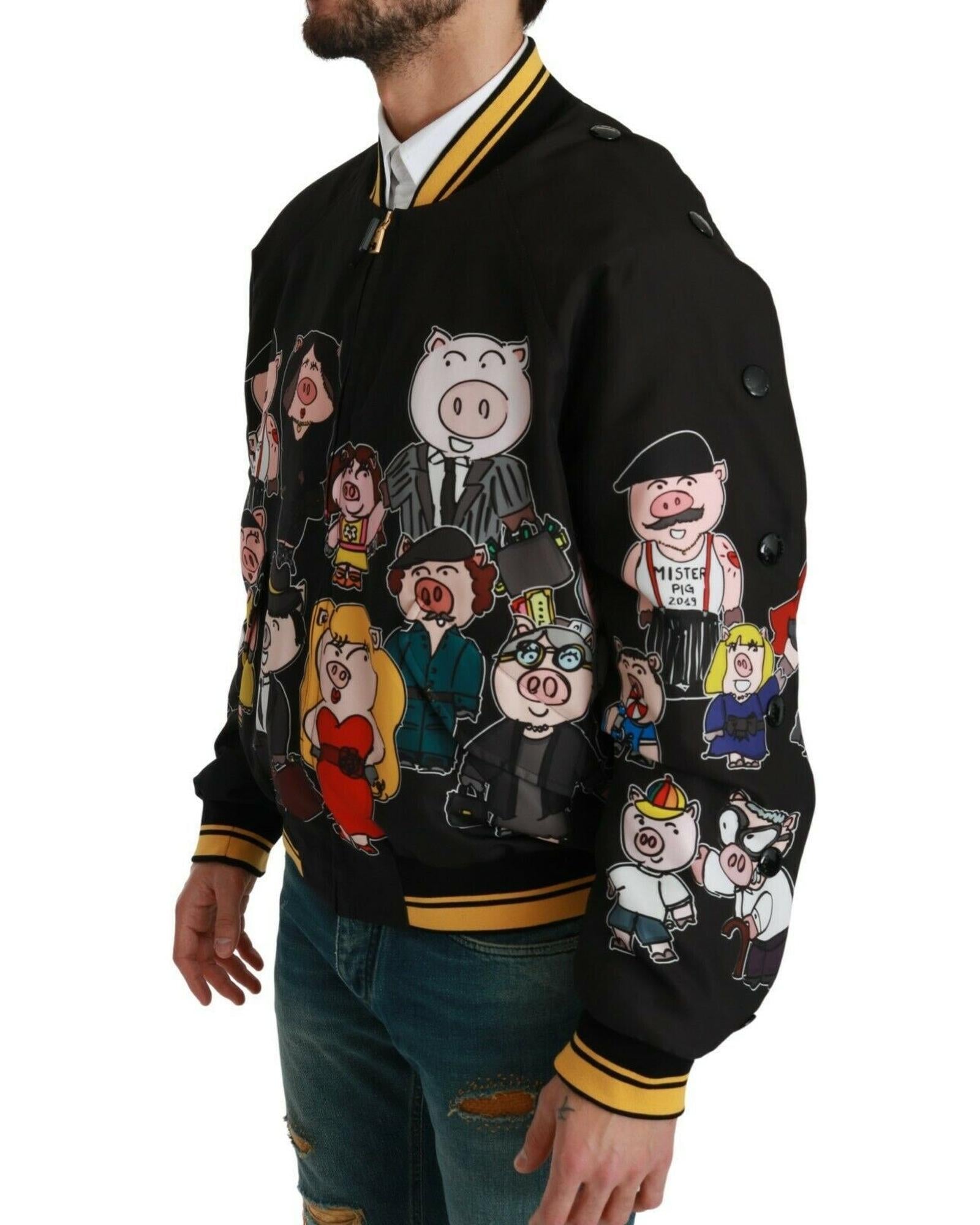 Dolce & Gabbana Bomber Jacket with Multicolor Motive 48 IT Men 3