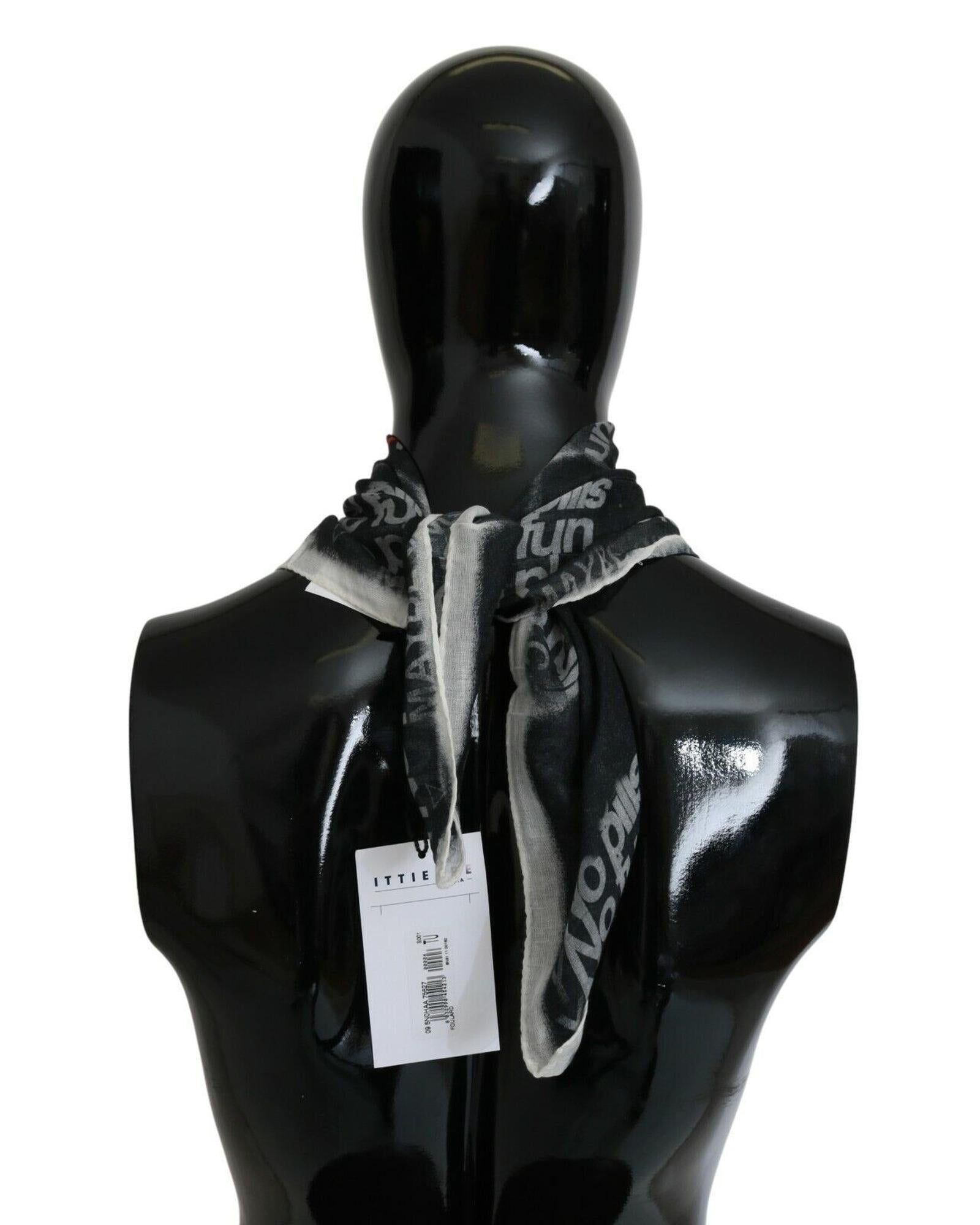 COSTUME NATIONAL CNC Scarf Bandana Hat - Black and White Print One Size Men 4