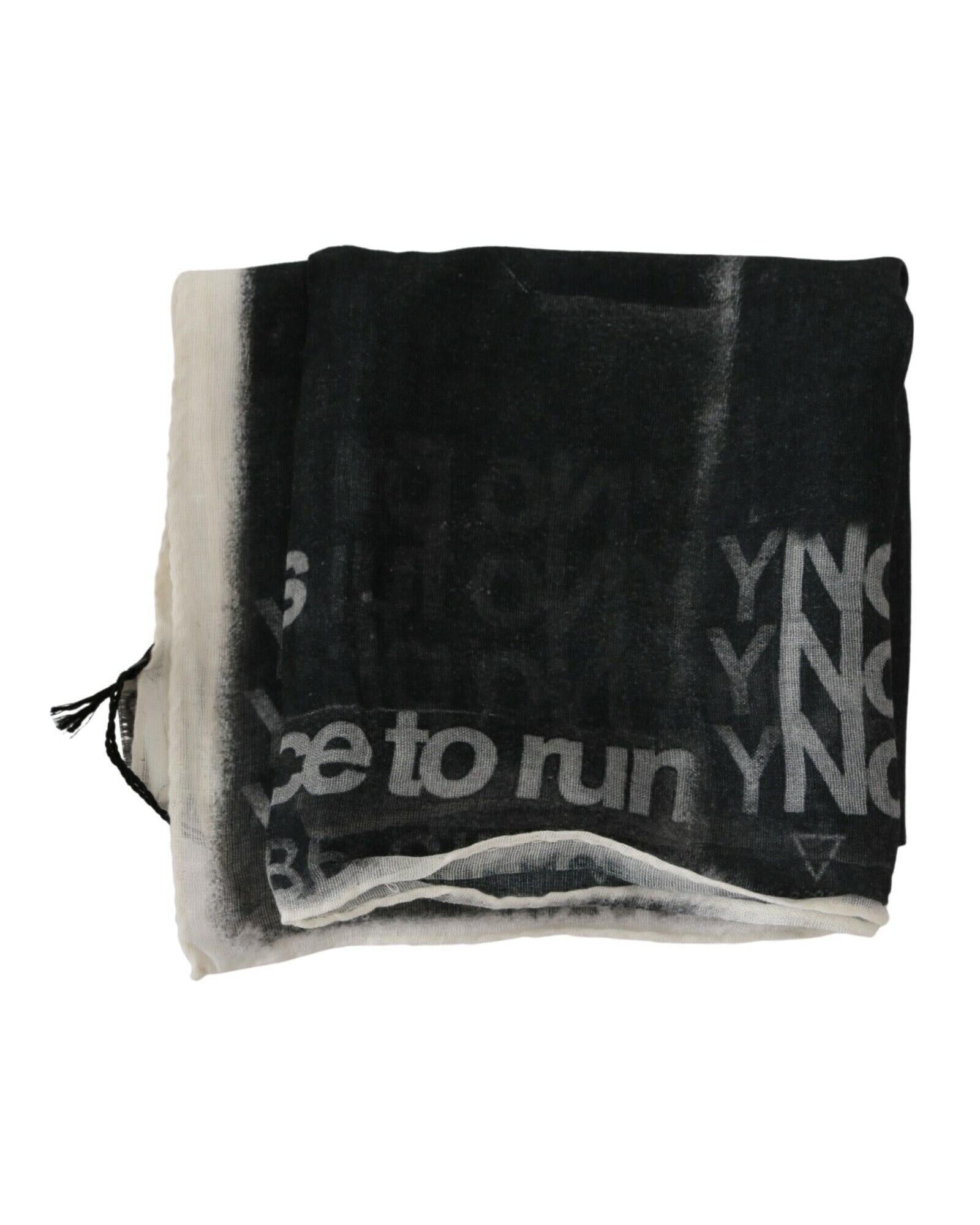 COSTUME NATIONAL CNC Scarf Bandana Hat - Black and White Print One Size Men 5