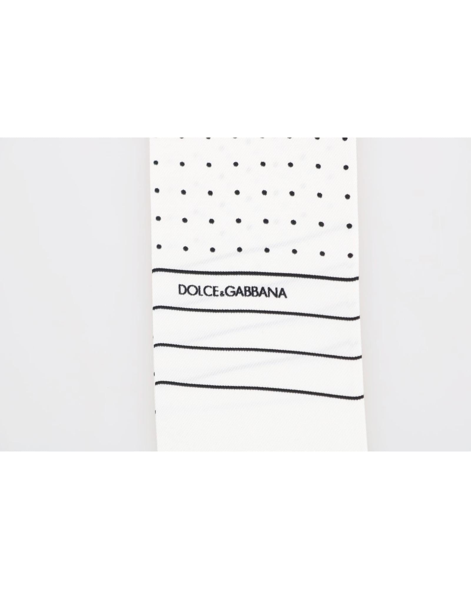 White Silk Mens Tie Scarf Wrap with Polka Dotted Fringes One Size Men 4
