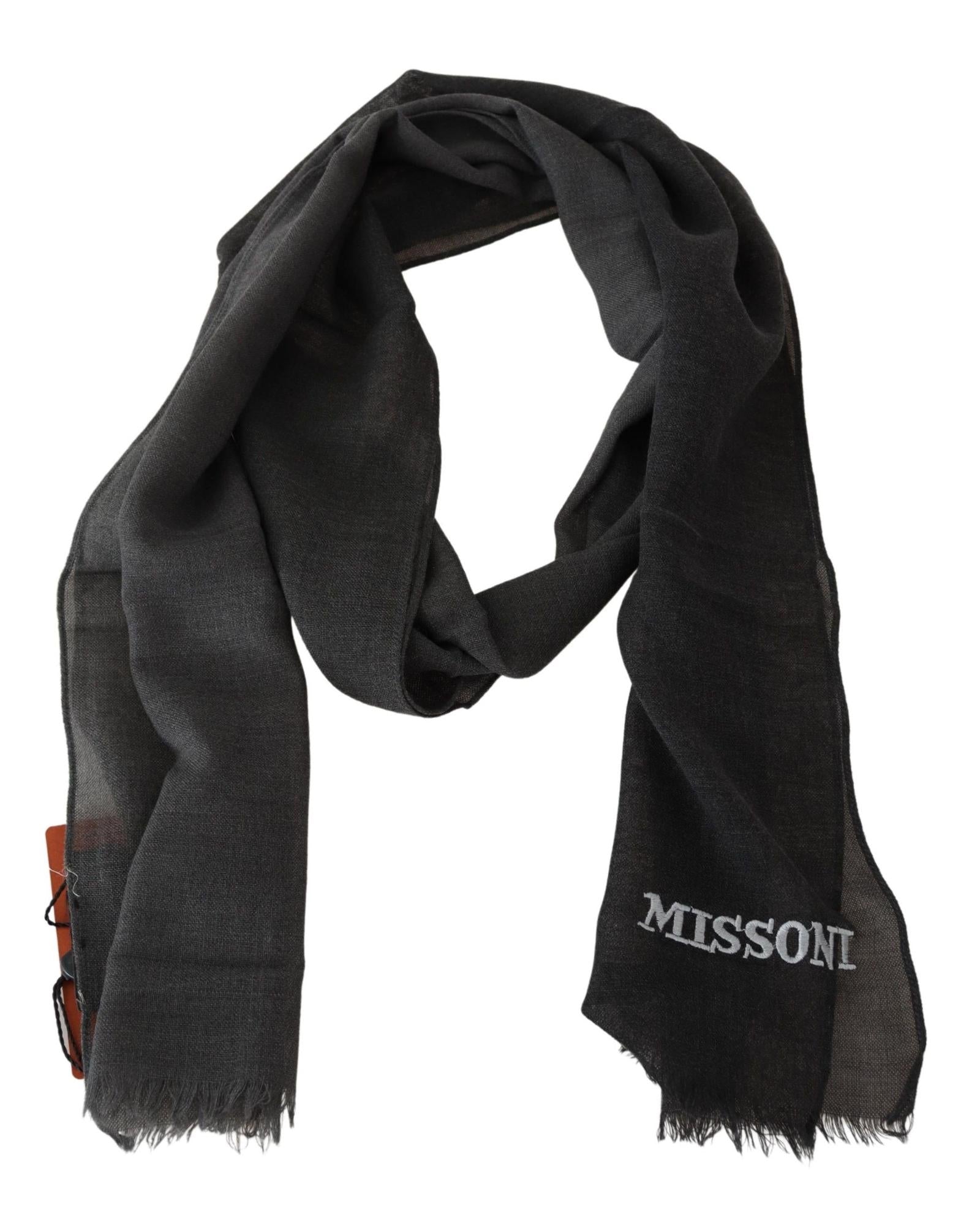 Brand New Missoni Wool Scarf with Logo Embroidery One Size Men 3