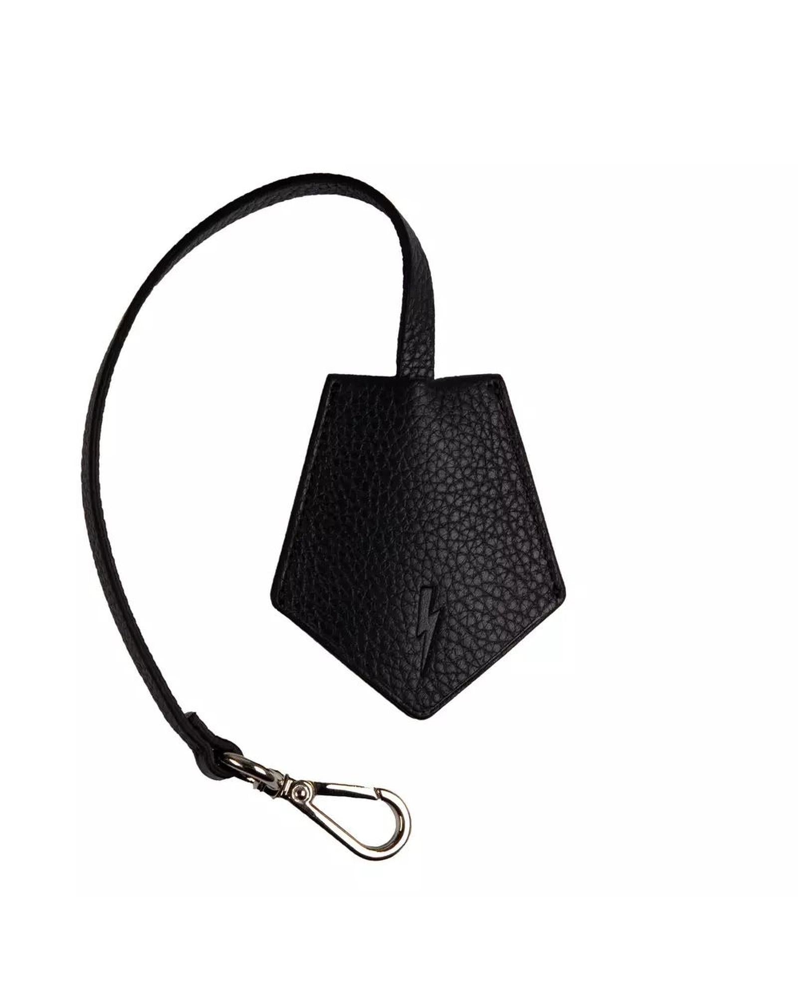 Neil Barrett Men's Sleek Black Leather Keychain for  - One Size
