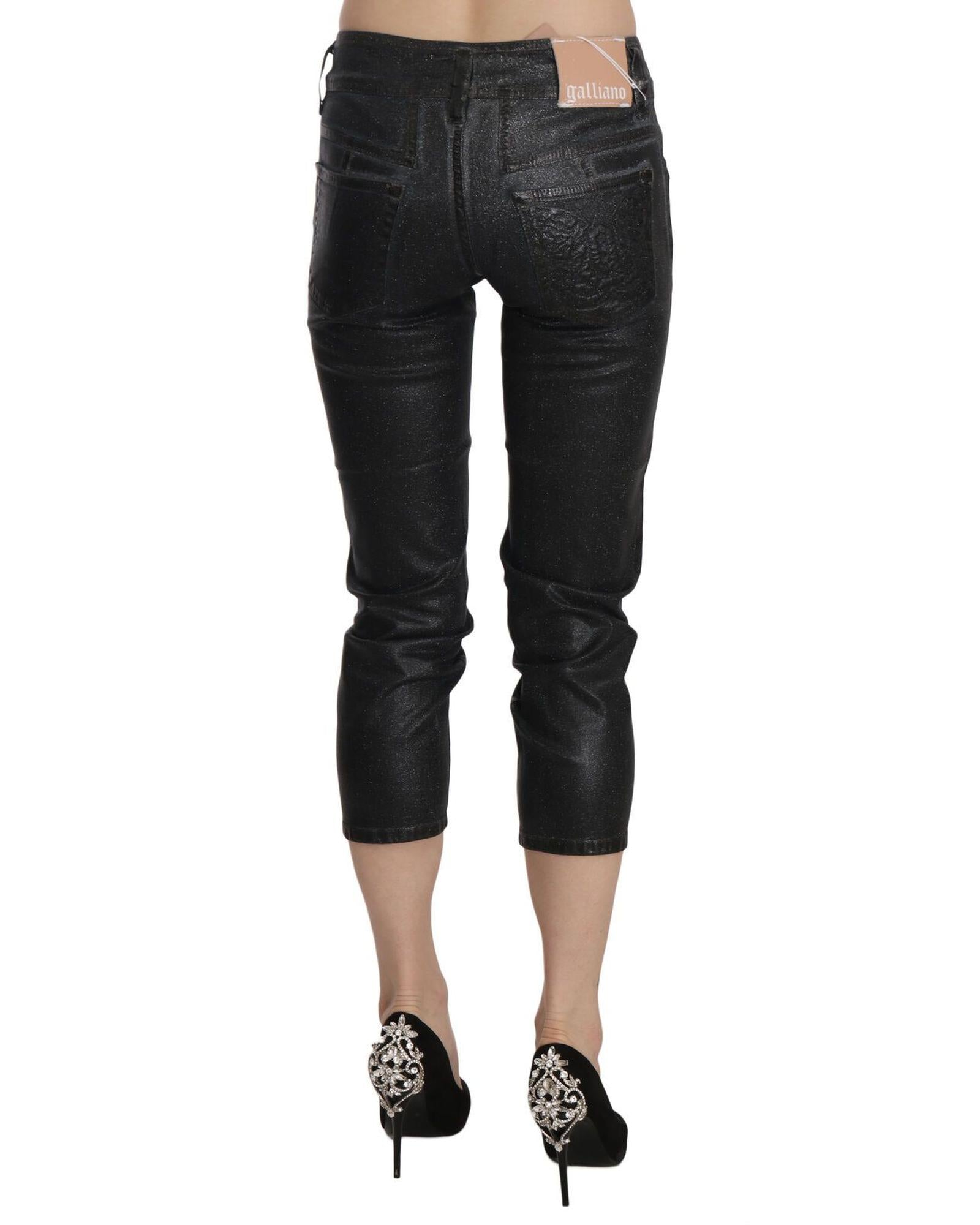 New GALLIANO Mid Waist Slim Leg Cropped Jeans W27 US Women 4