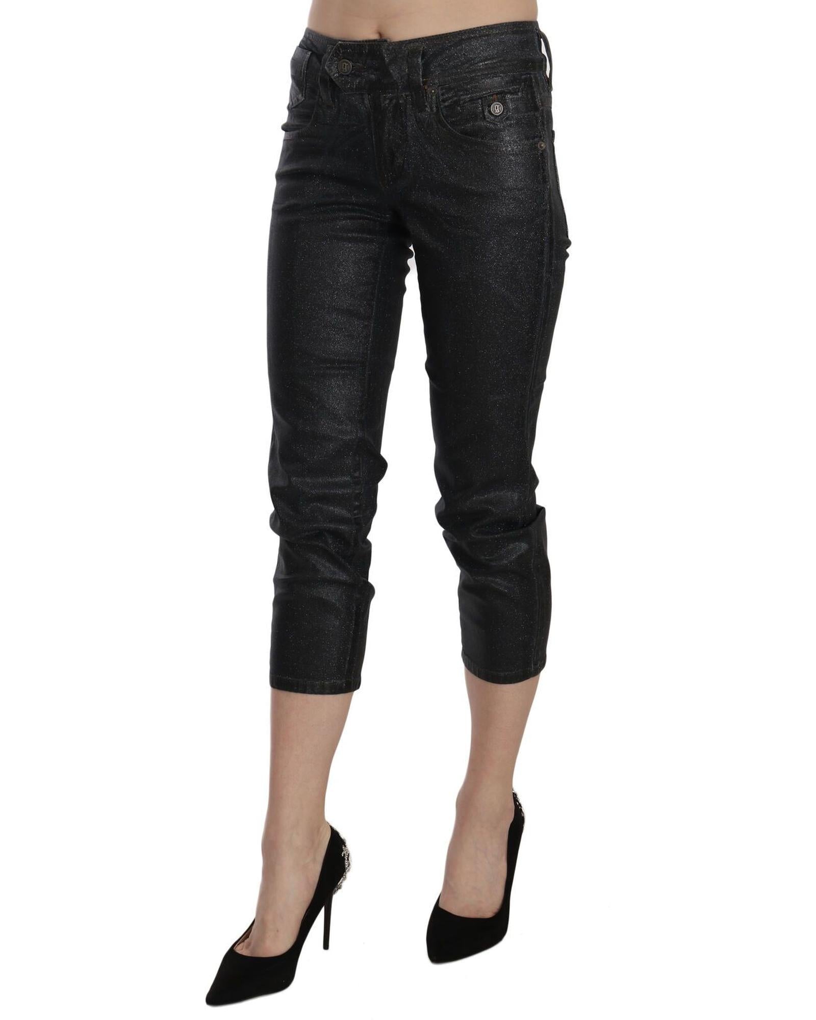 New GALLIANO Mid Waist Slim Leg Cropped Jeans W28 US Women 3
