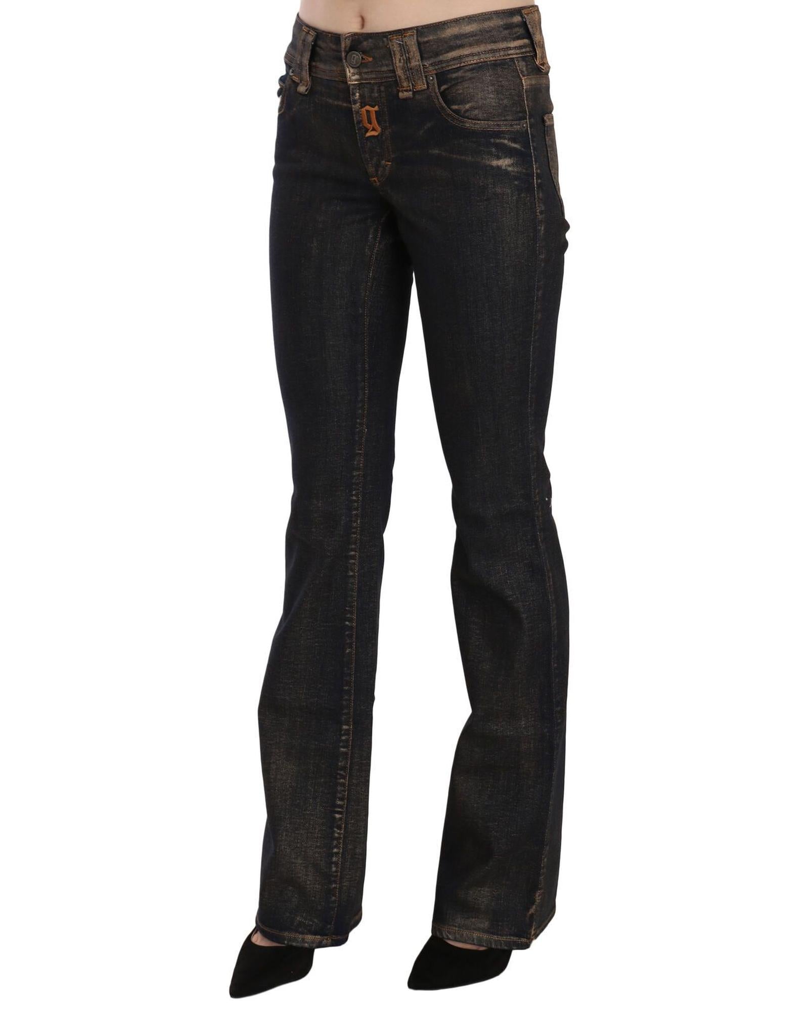 Mid Waist Flared Denim Casual Pants W26 US Women 3