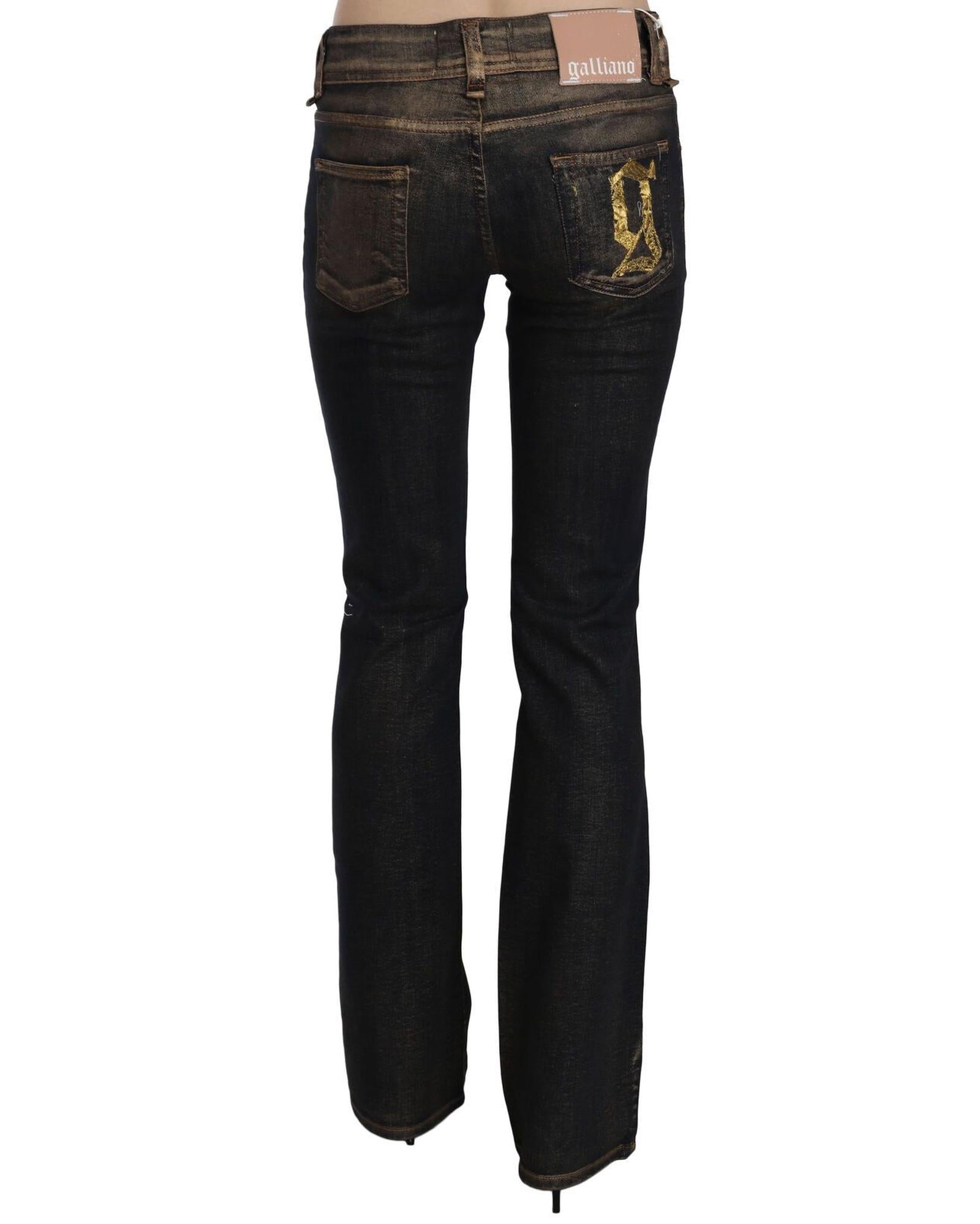 Mid Waist Flared Denim Casual Pants W26 US Women 4