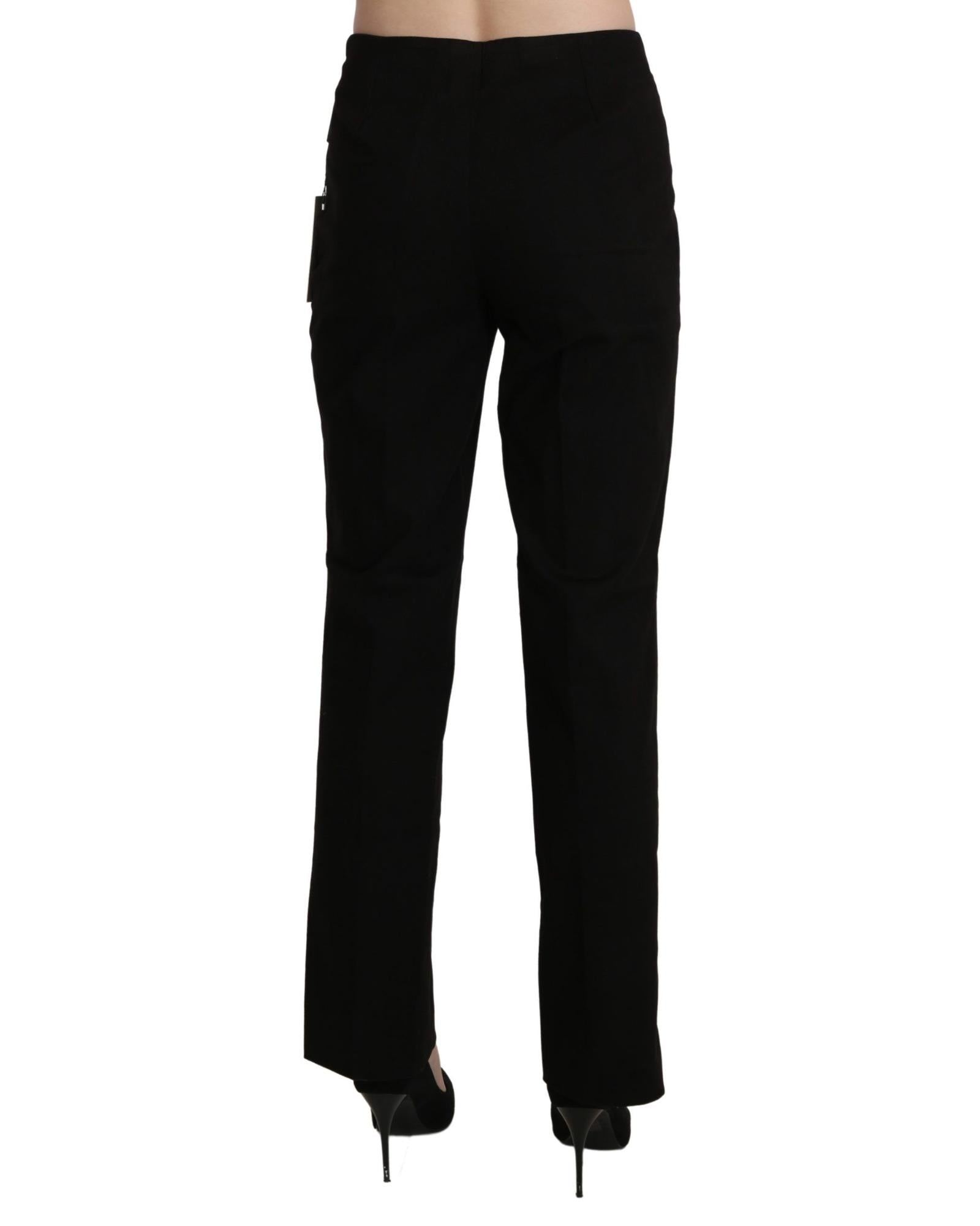 Black High Waist Straight Pants 44 IT Women 3