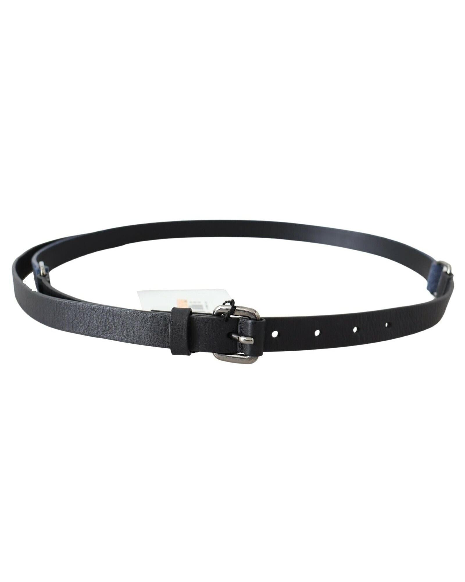 Classic Black Leather Belt with Buckle Fastening by CNC Costume National 85 cm Women 3