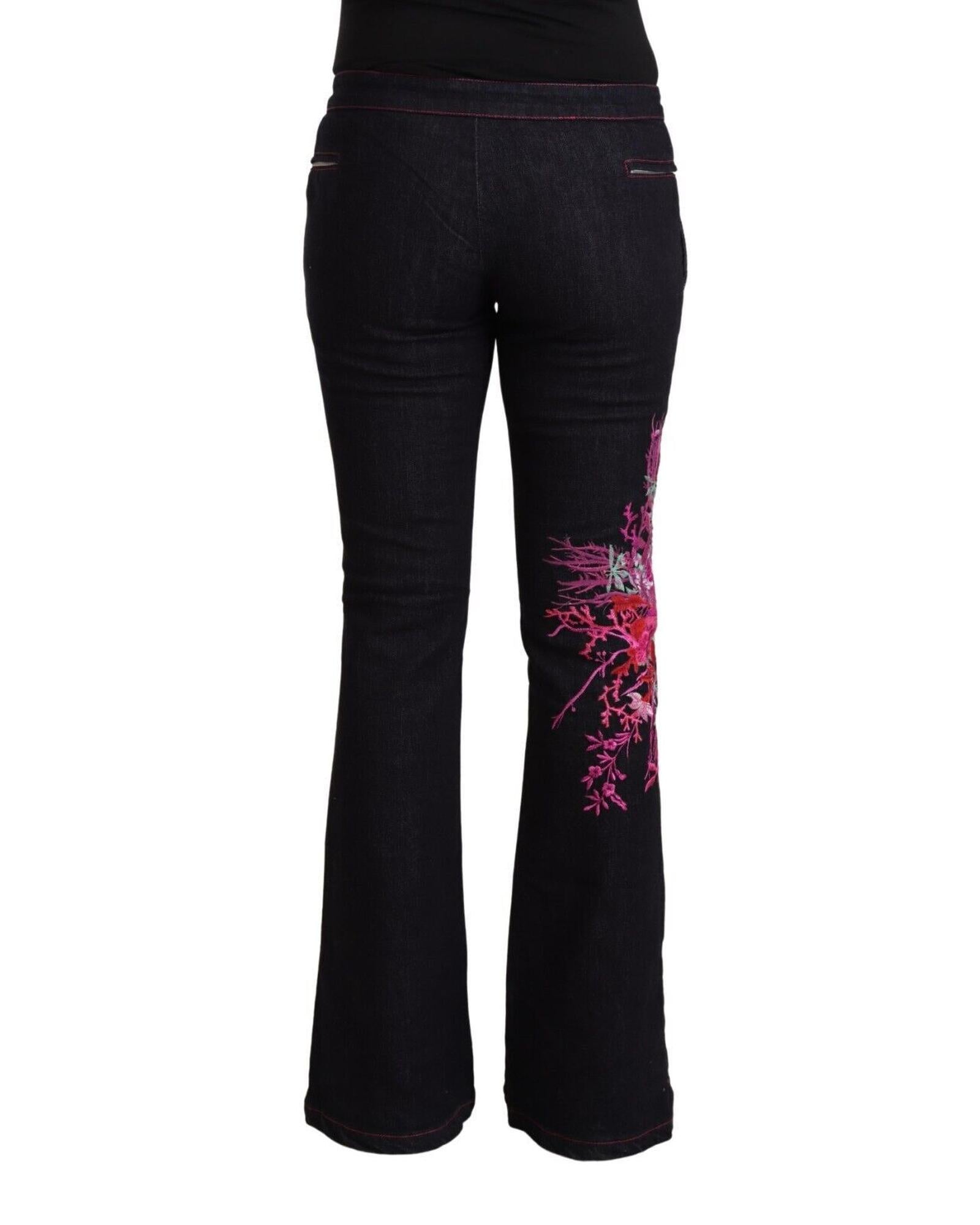 EXTE Cotton Stretch Mid Waist Flared Denim Jeans 42 IT Women 3