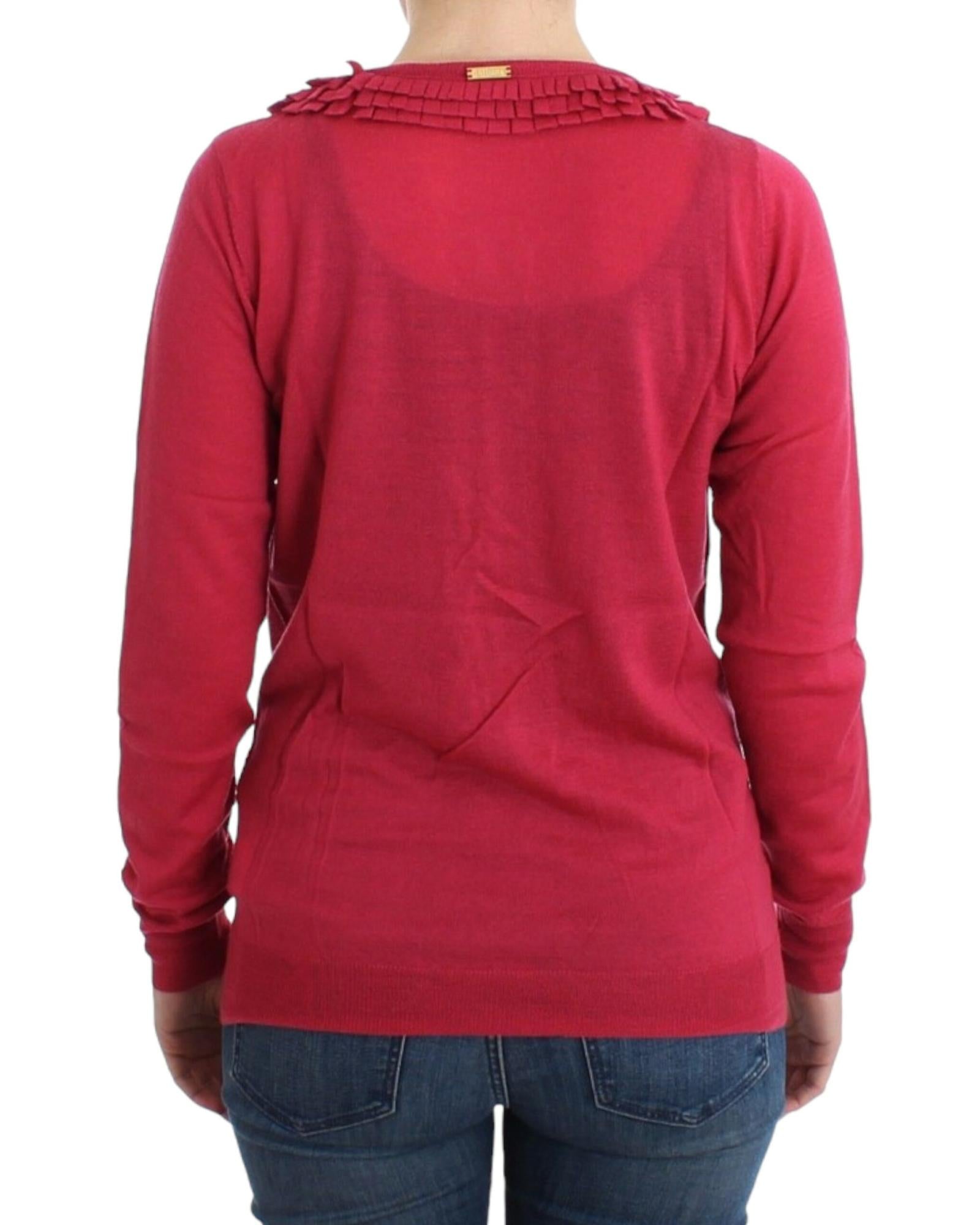 Authentic John Galliano Pink Wool Cardigan with Logo Details S Women 3