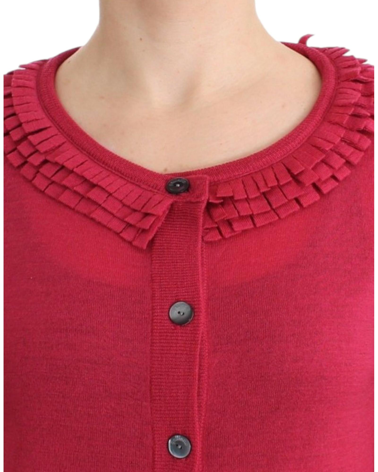 Authentic John Galliano Pink Wool Cardigan with Logo Details S Women 5
