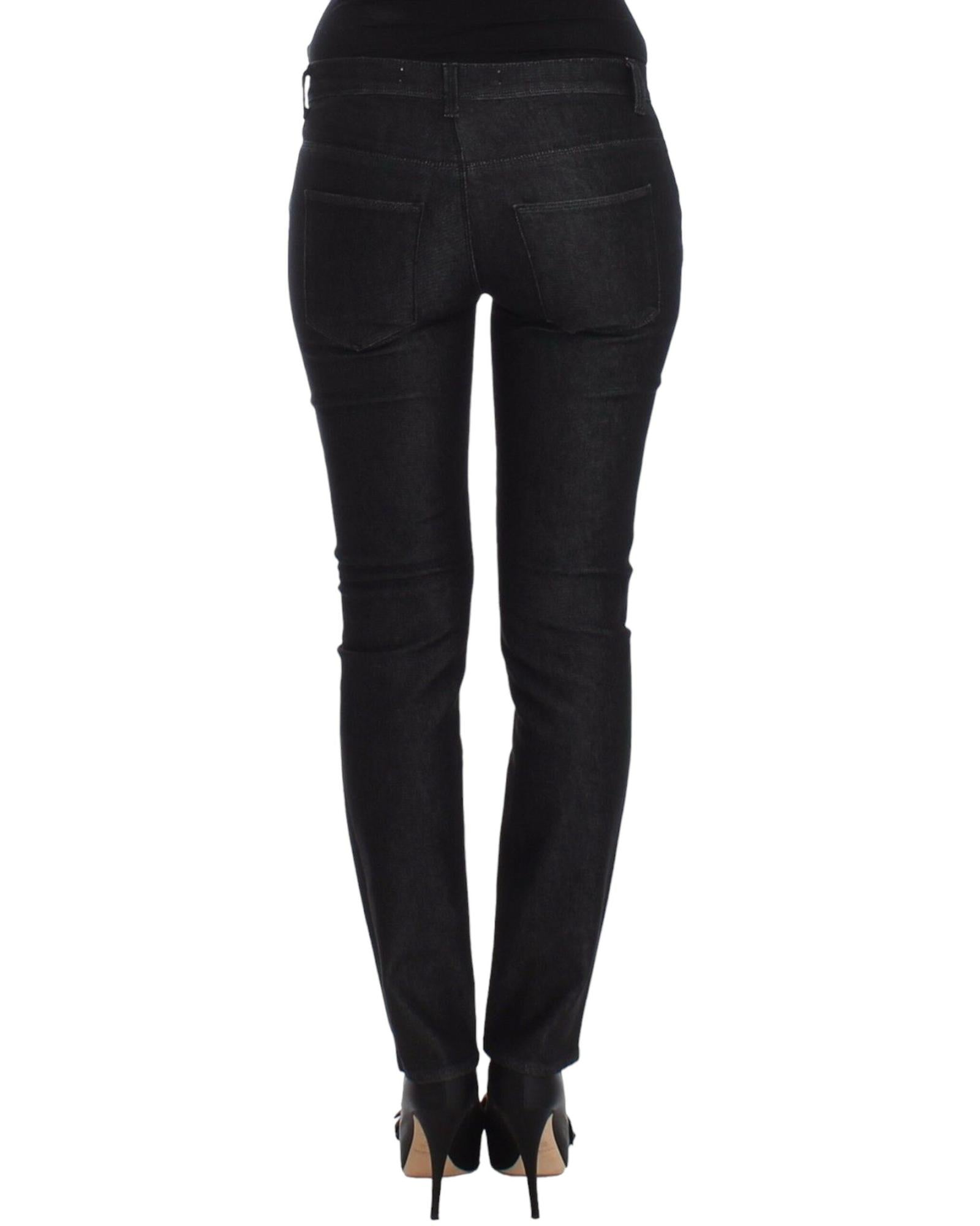 Authentic Ermanno Scervino Black Skinny Jeans with Logo Details W26 US Women 3