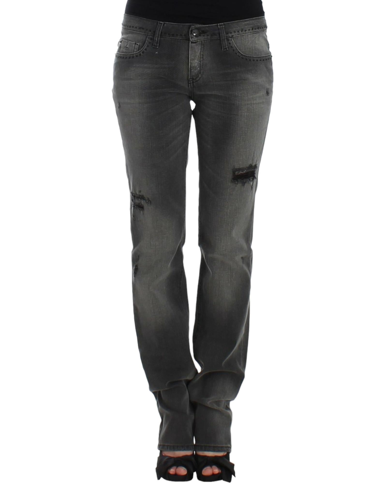 CNC Costume National Gray Straight Leg Jeans W24 US Women