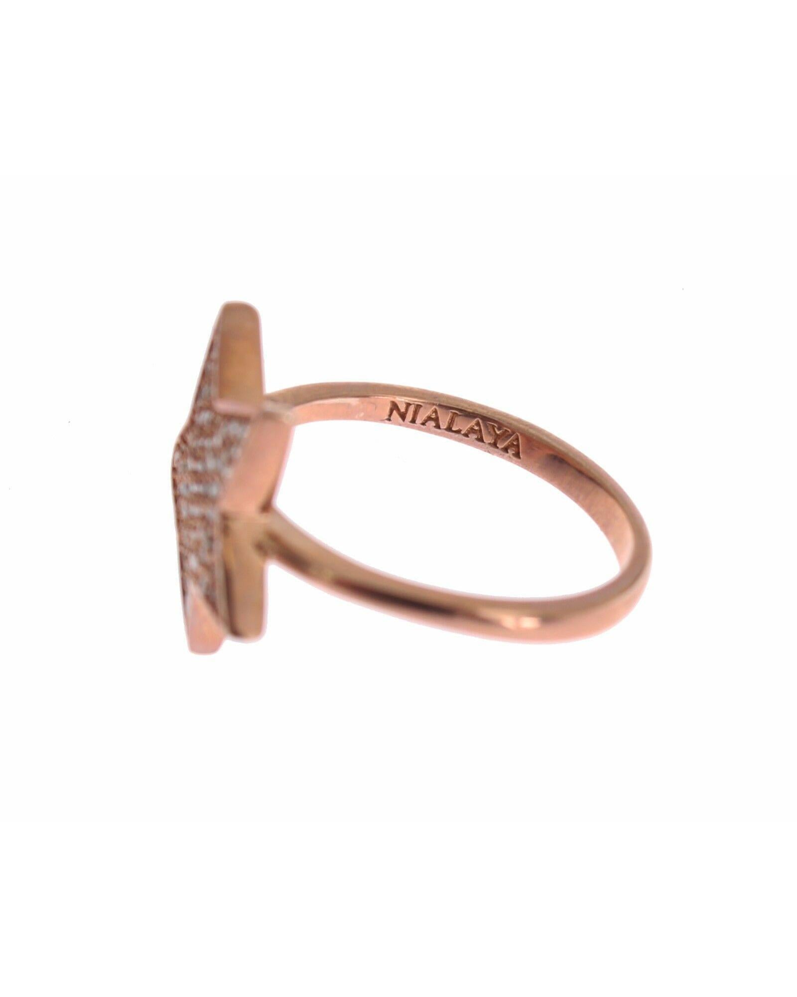 Authentic NIALAYA Pink Gold Plated Sterling Silver Ring 54 EU Women 6