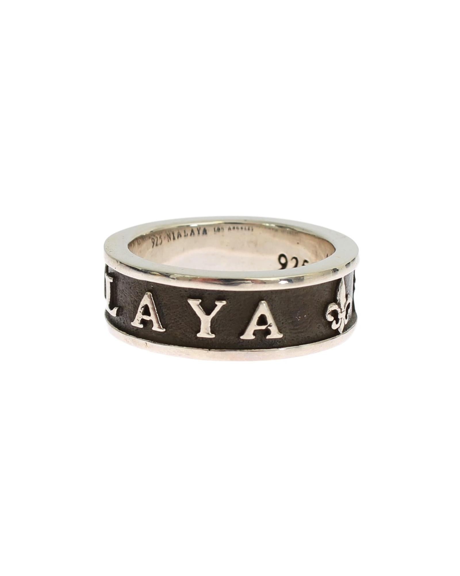 925 Sterling Silver Logo Ring 63 EU Men 4