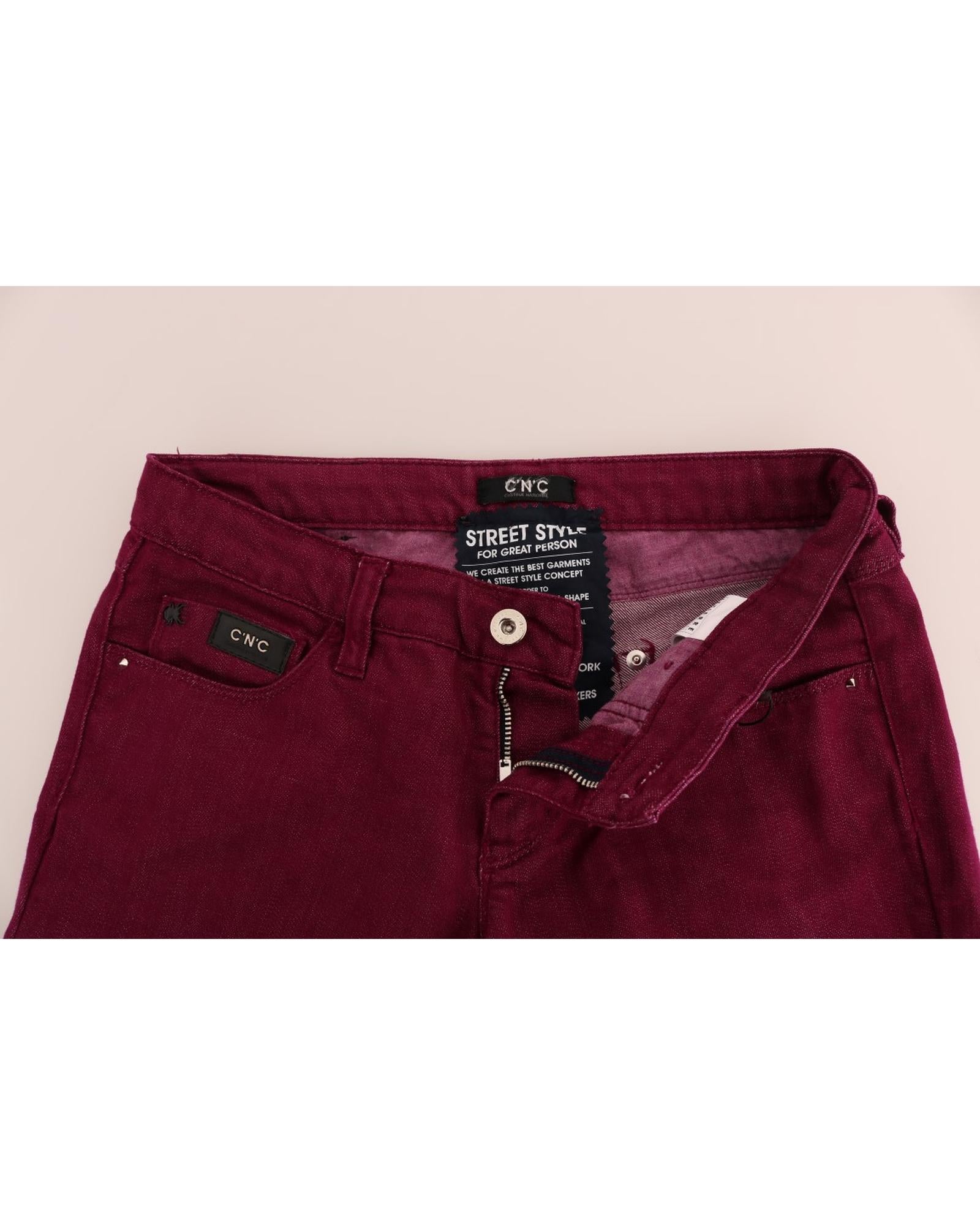 Costume National Women's Red Wash Cotton Stretch Denim Jeans - W26 US 4