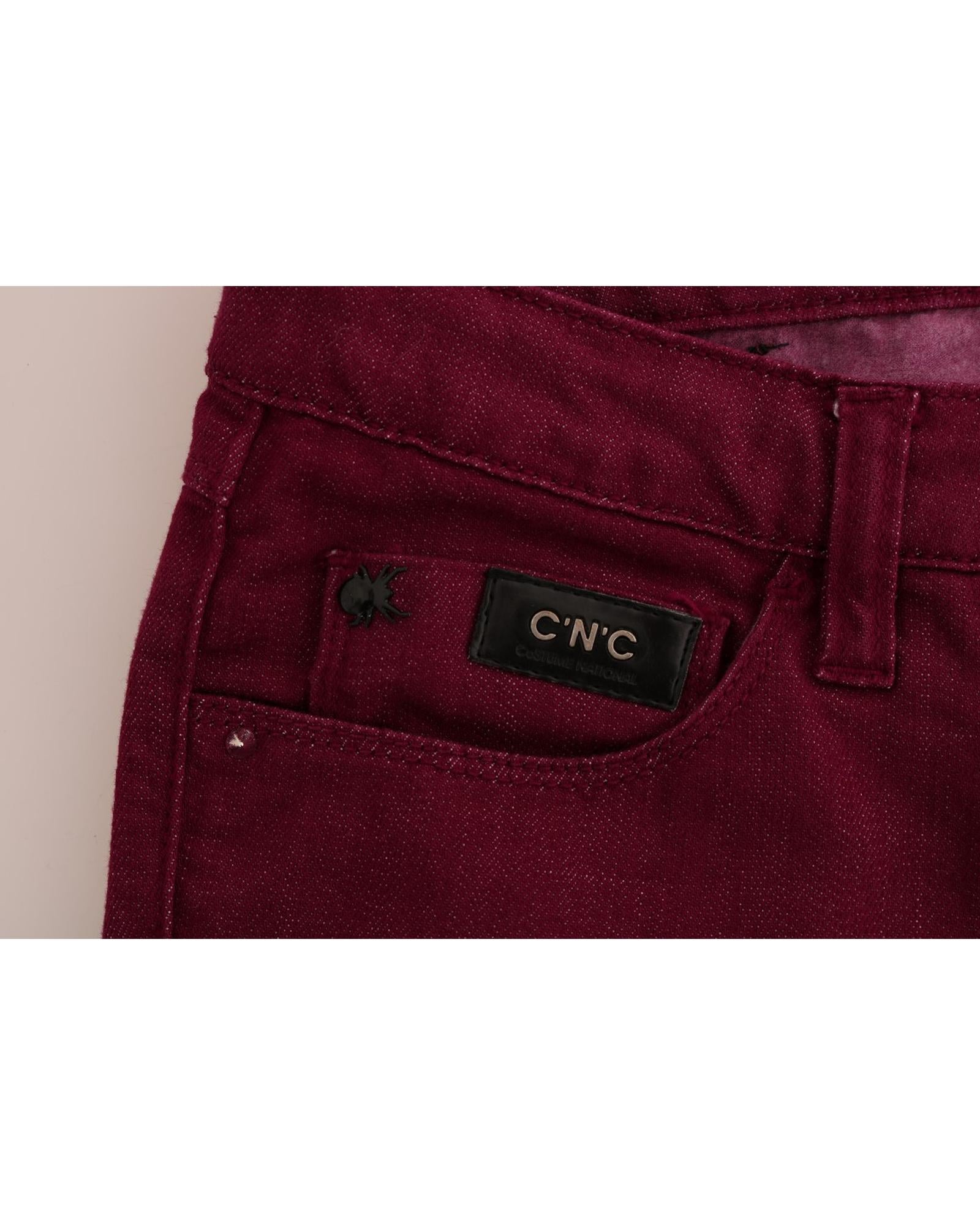 Costume National Women's Red Wash Cotton Stretch Denim Jeans - W26 US 5
