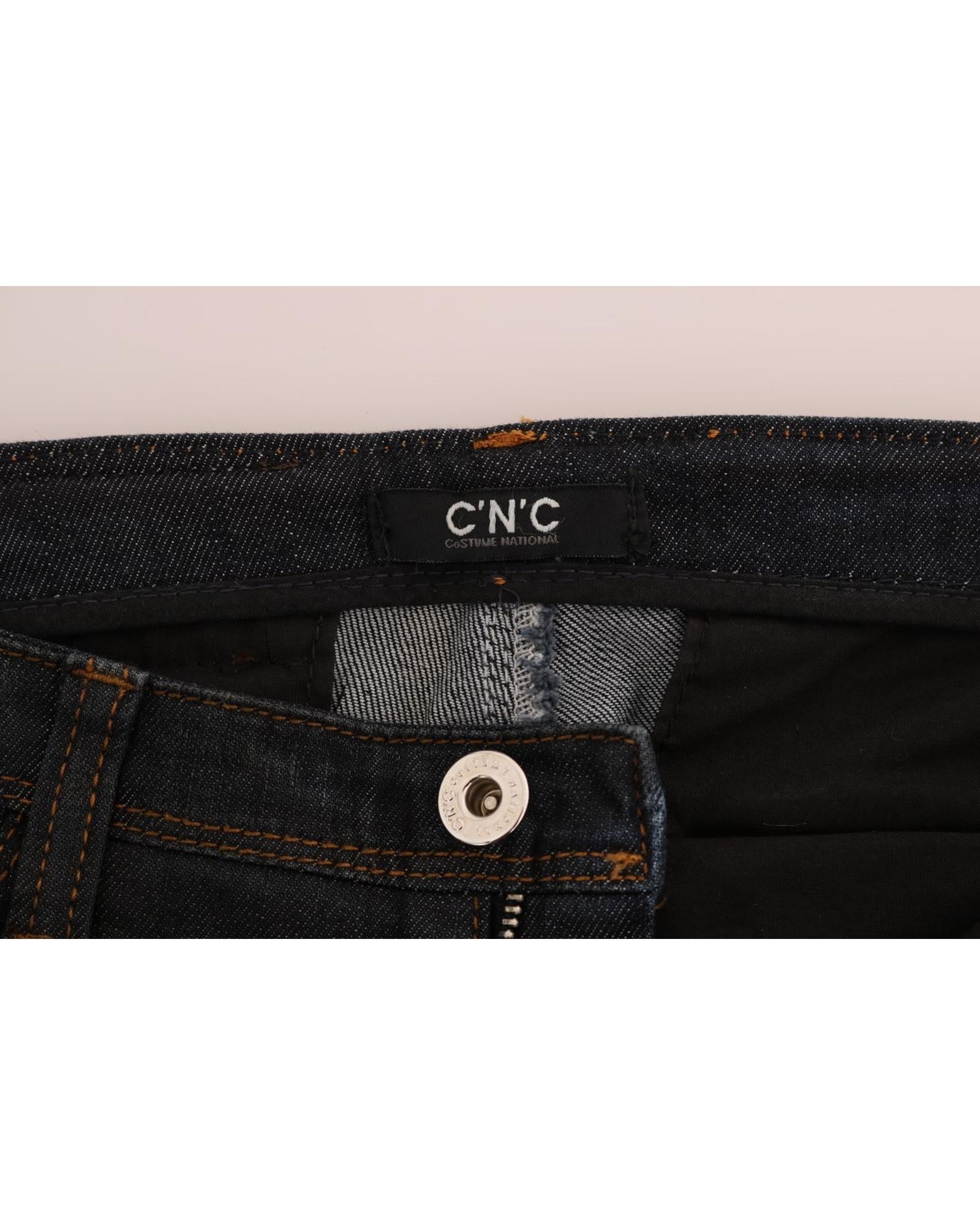 Costume National Women's Dark Blue Cotton Slim Fit Jeans - W26 US 6