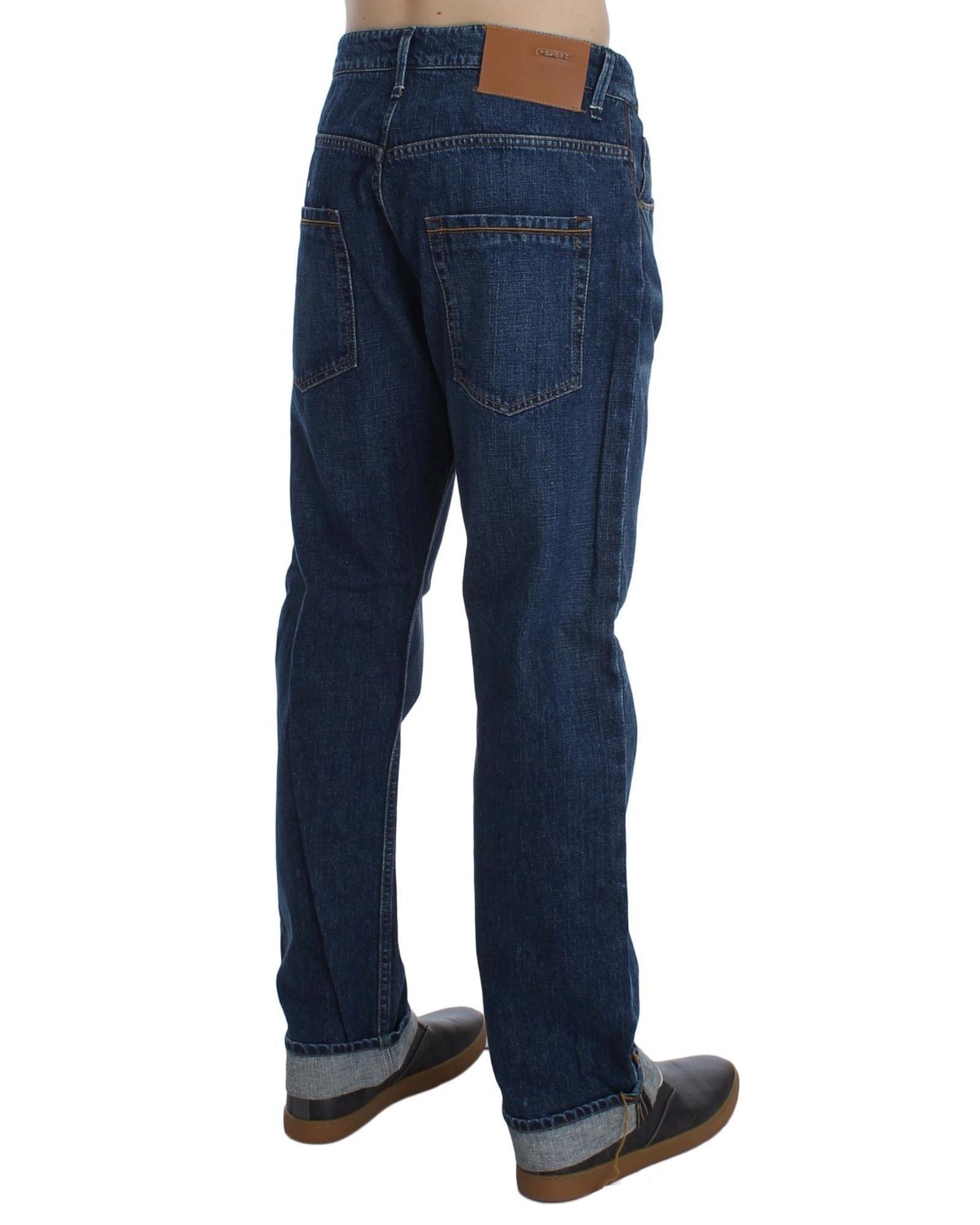 Baggy Loose Blue Wash Jeans with Logo Details by ACHT W34 US Men 4