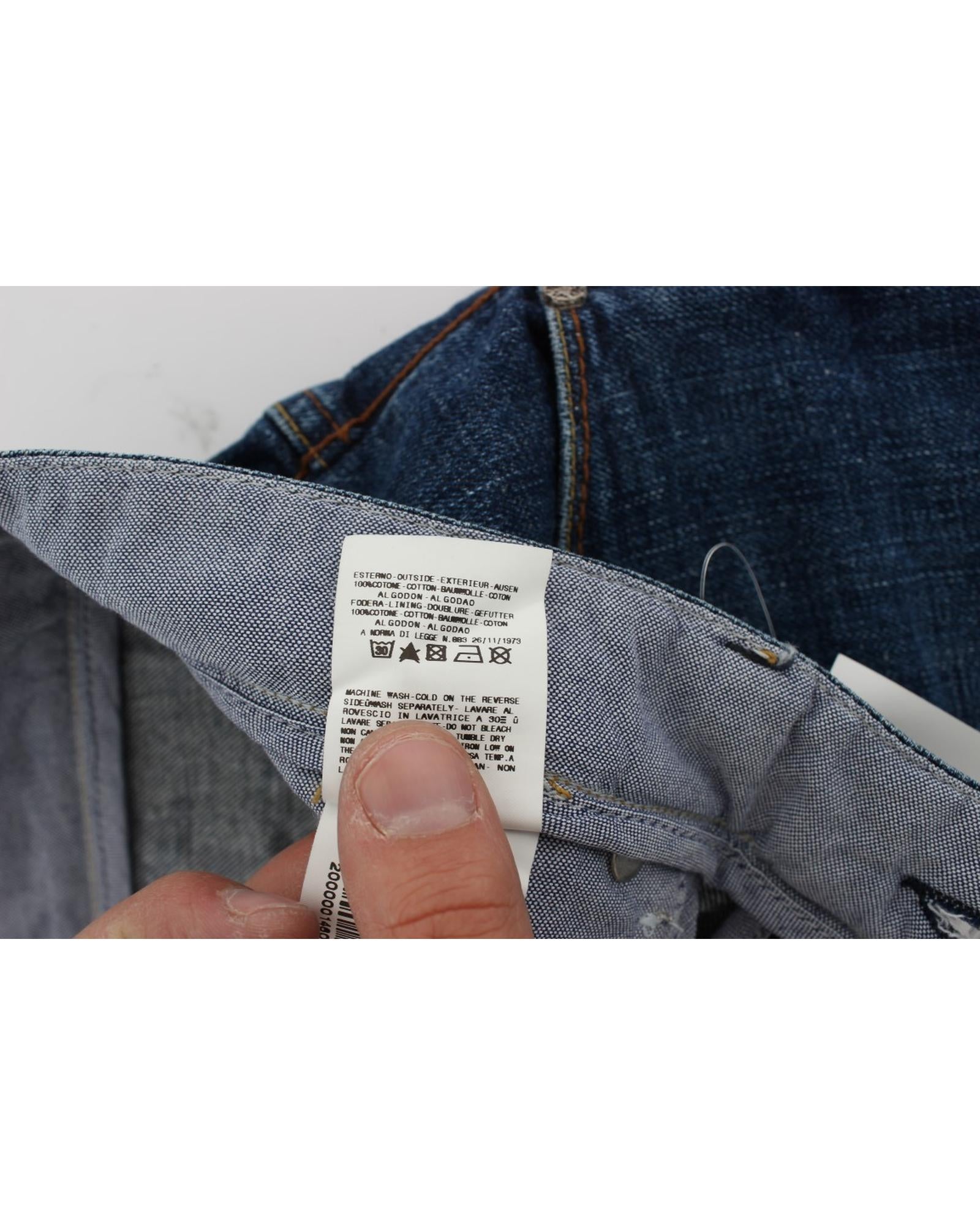 Baggy Loose Blue Wash Jeans with Logo Details by ACHT W34 US Men 6