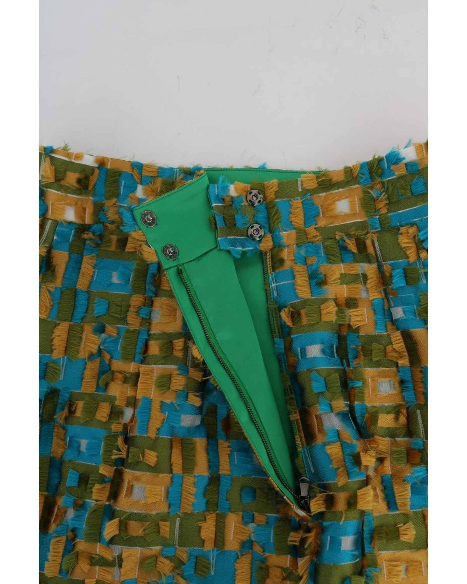 Dolce & Gabbana Green Jacquard High Waist Pencil Skirt 38 IT Women 4