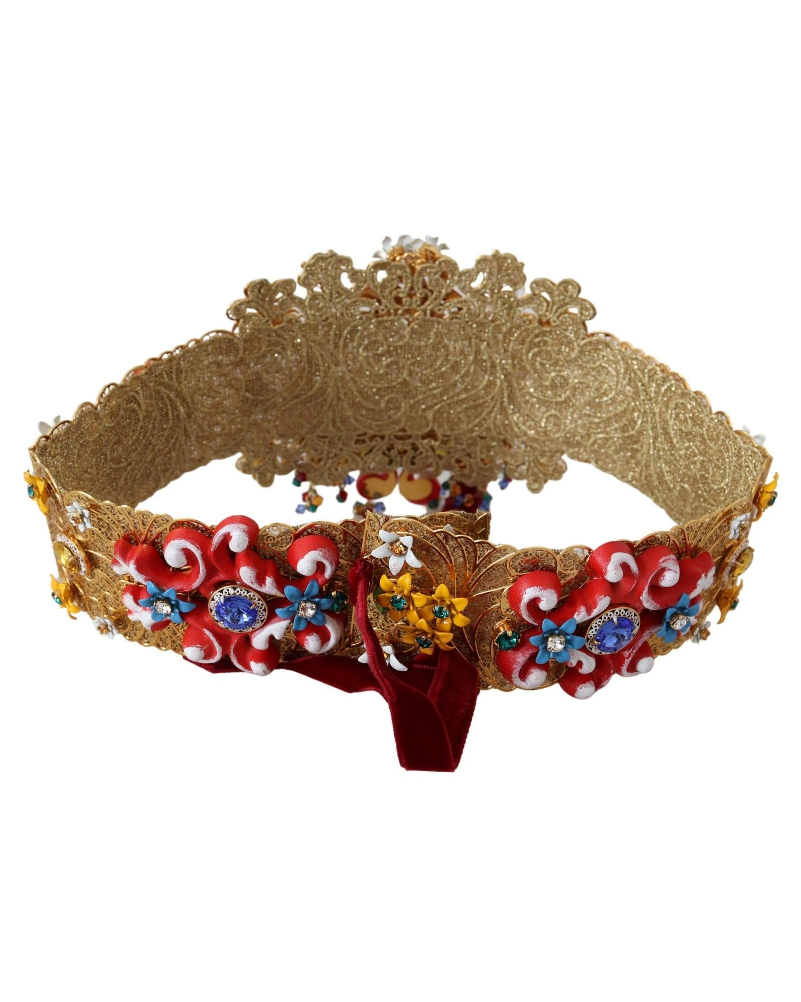 Floral Crystal Embellished Wide Waist Belt 42 IT Women 6