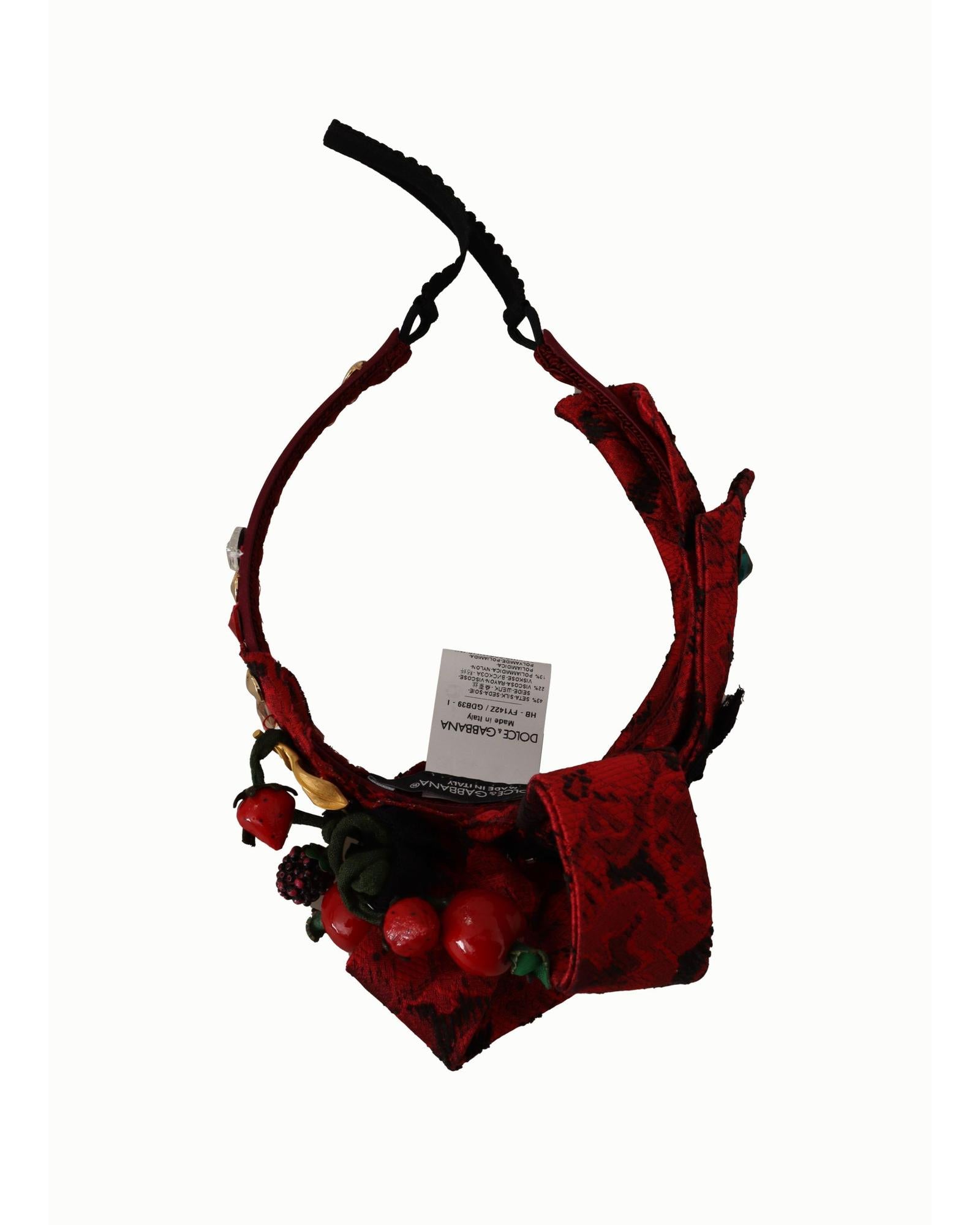 Dolce & Gabbana Cherry Sicily Headband with Multicolor Embellishment One Size Women 3