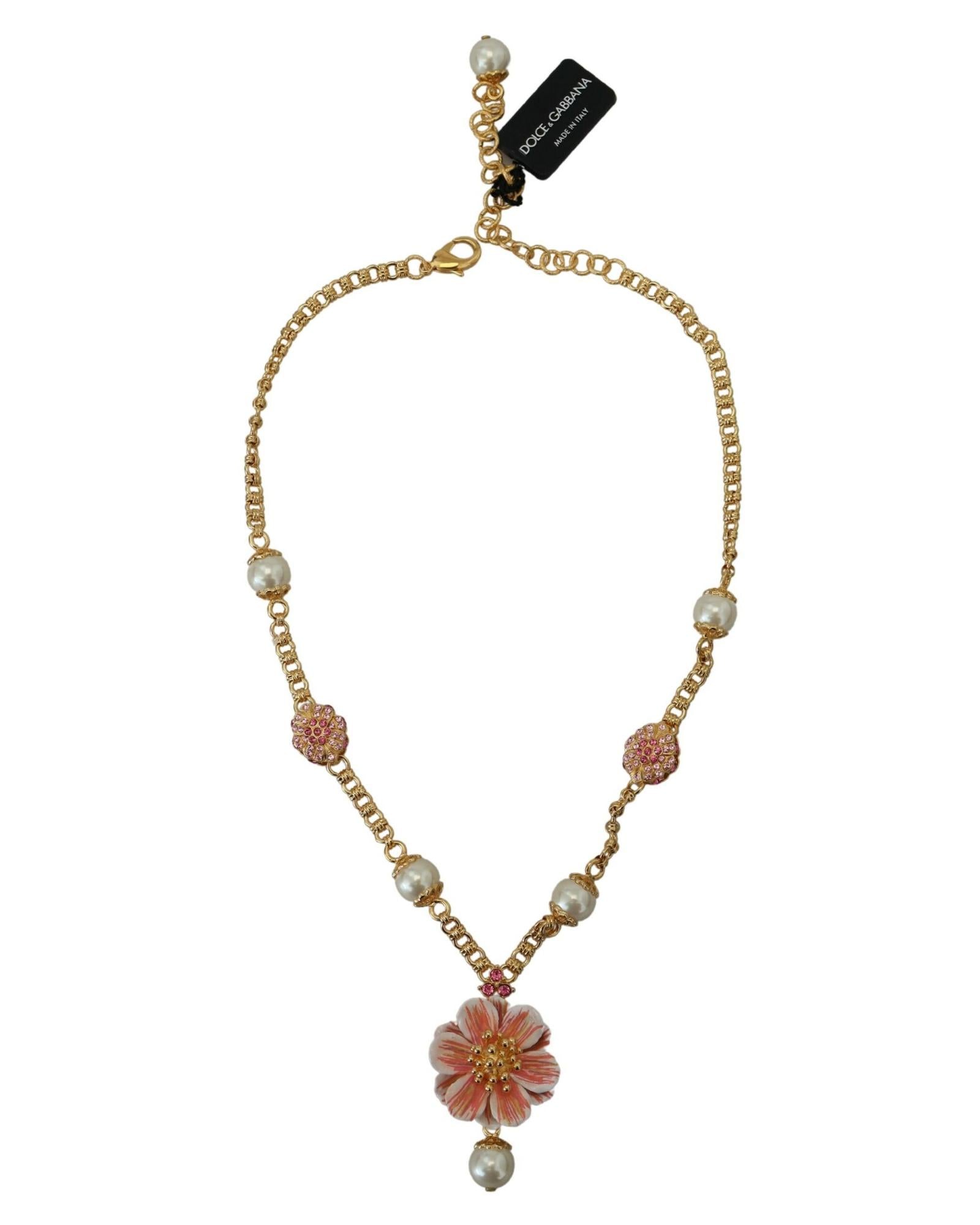Dolce & Gabbana Gold Crystal Statement Charm Necklace One Size Women 3