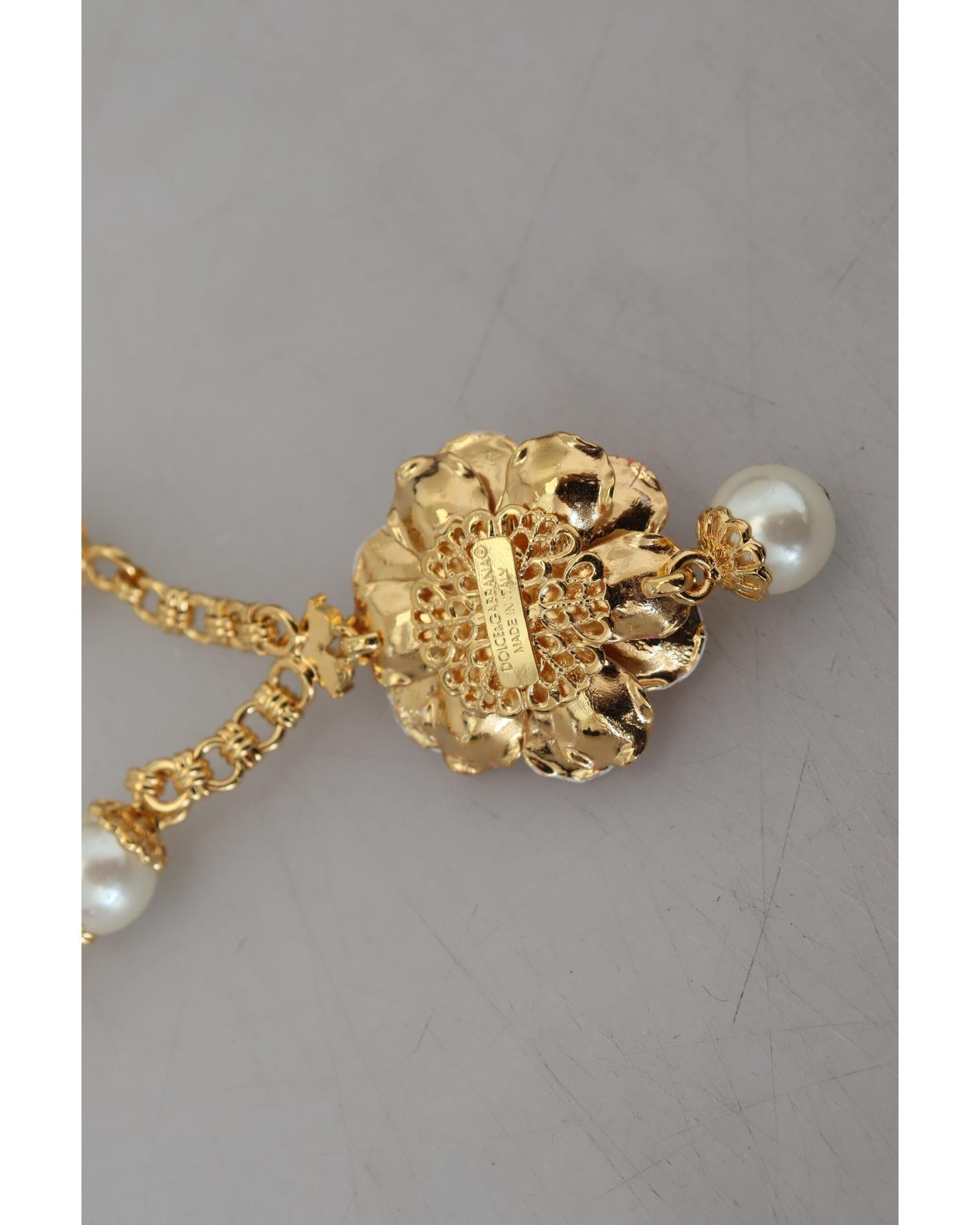 Dolce & Gabbana Gold Crystal Statement Charm Necklace One Size Women 5
