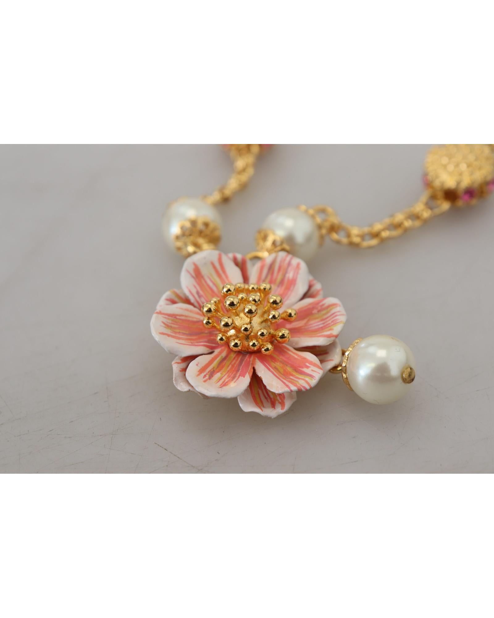 Dolce & Gabbana Gold Crystal Statement Charm Necklace One Size Women 6