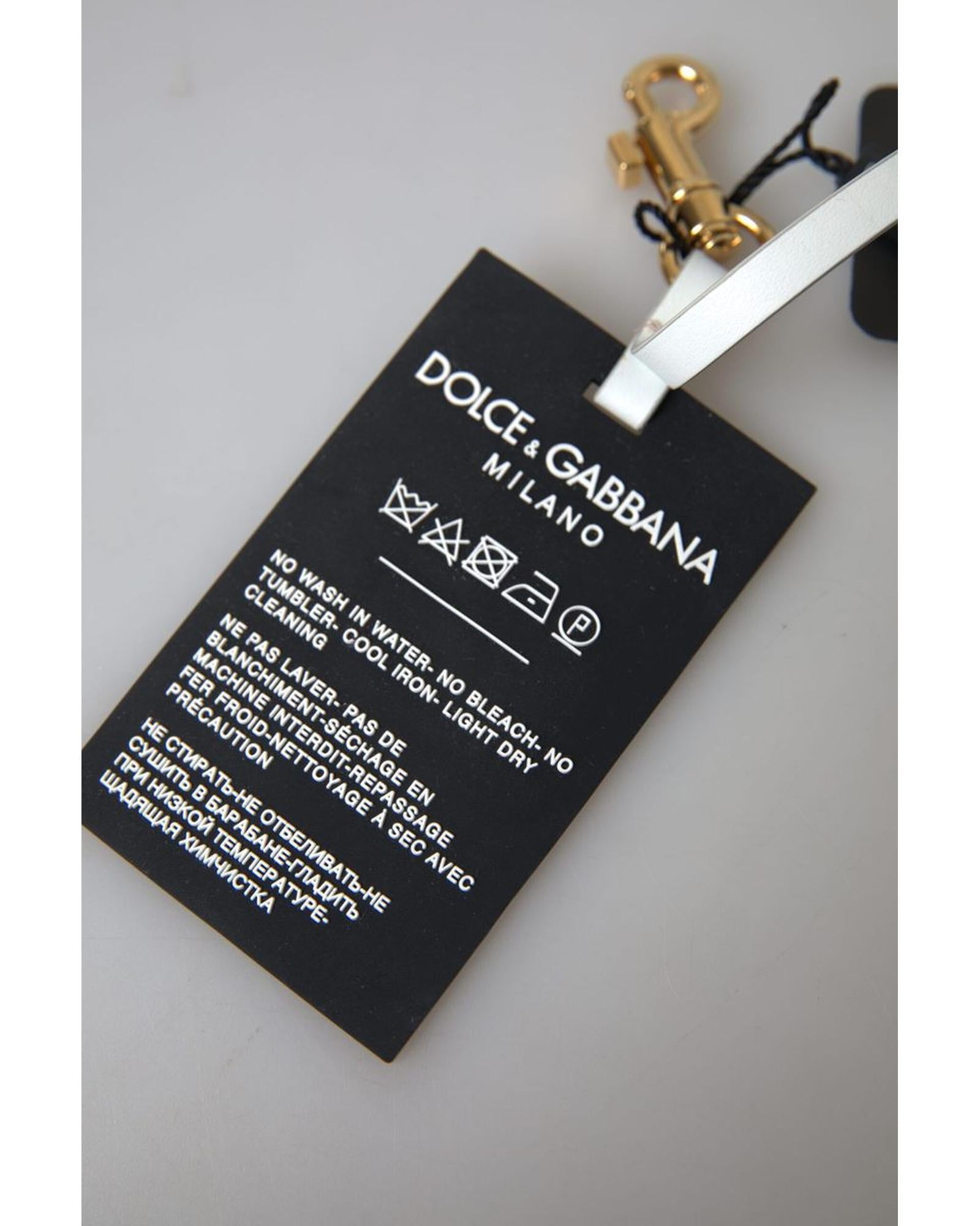 Dolce & Gabbana Women's Black Silicone DG Logo Gold Brass Keychain - One Size 3