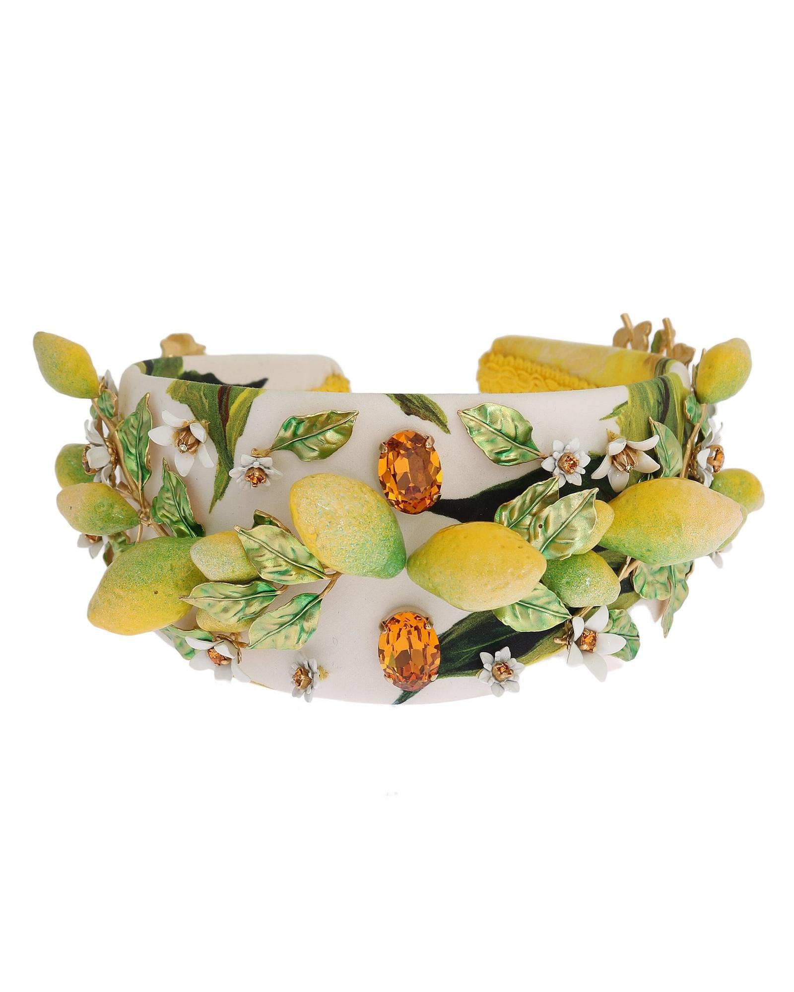 Dolce & Gabbana Lemon Sicily Crystal Headband One Size Women 6