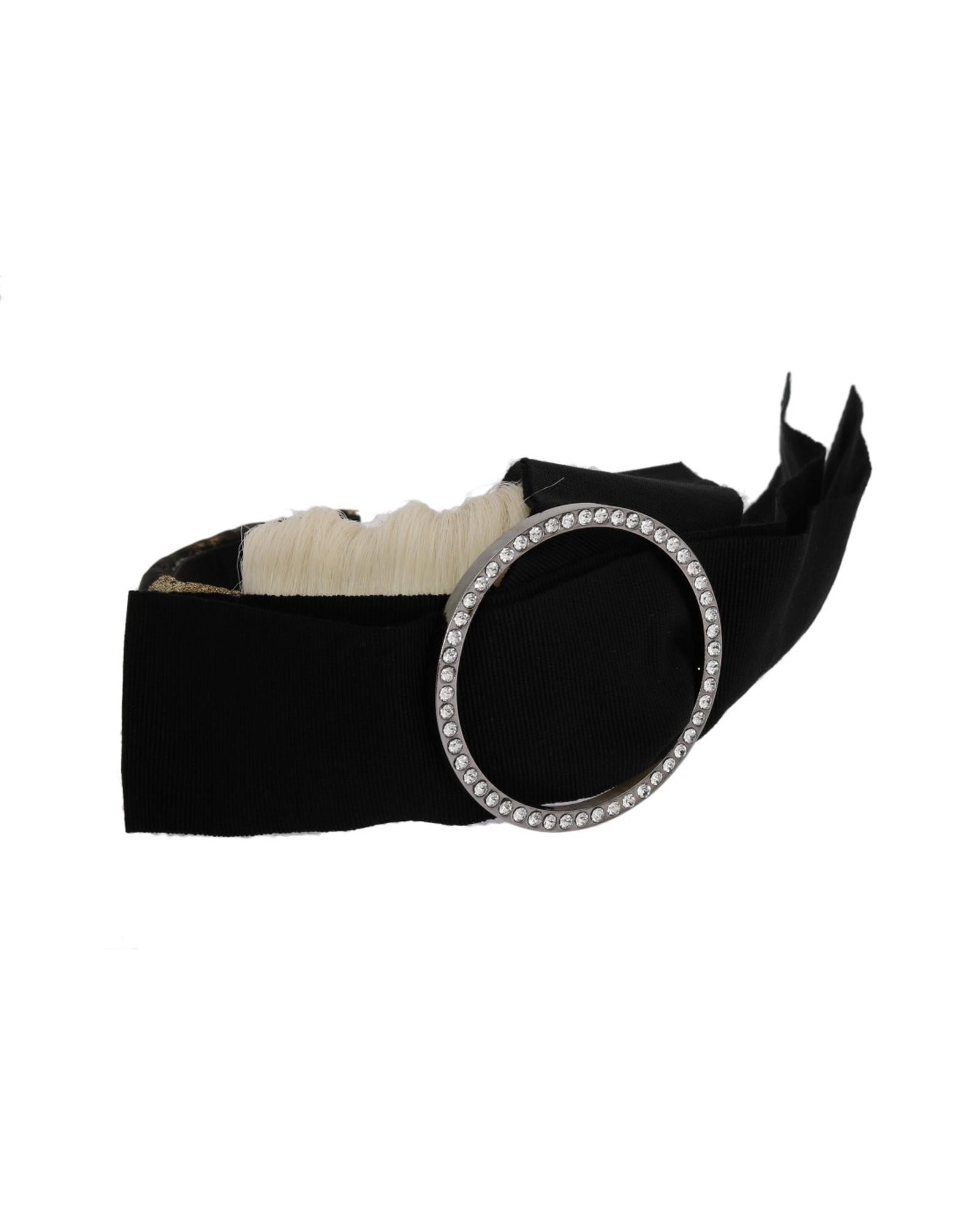 Dolce & Gabbana Crystal and White Hair Diadem Headband One Size Women 4