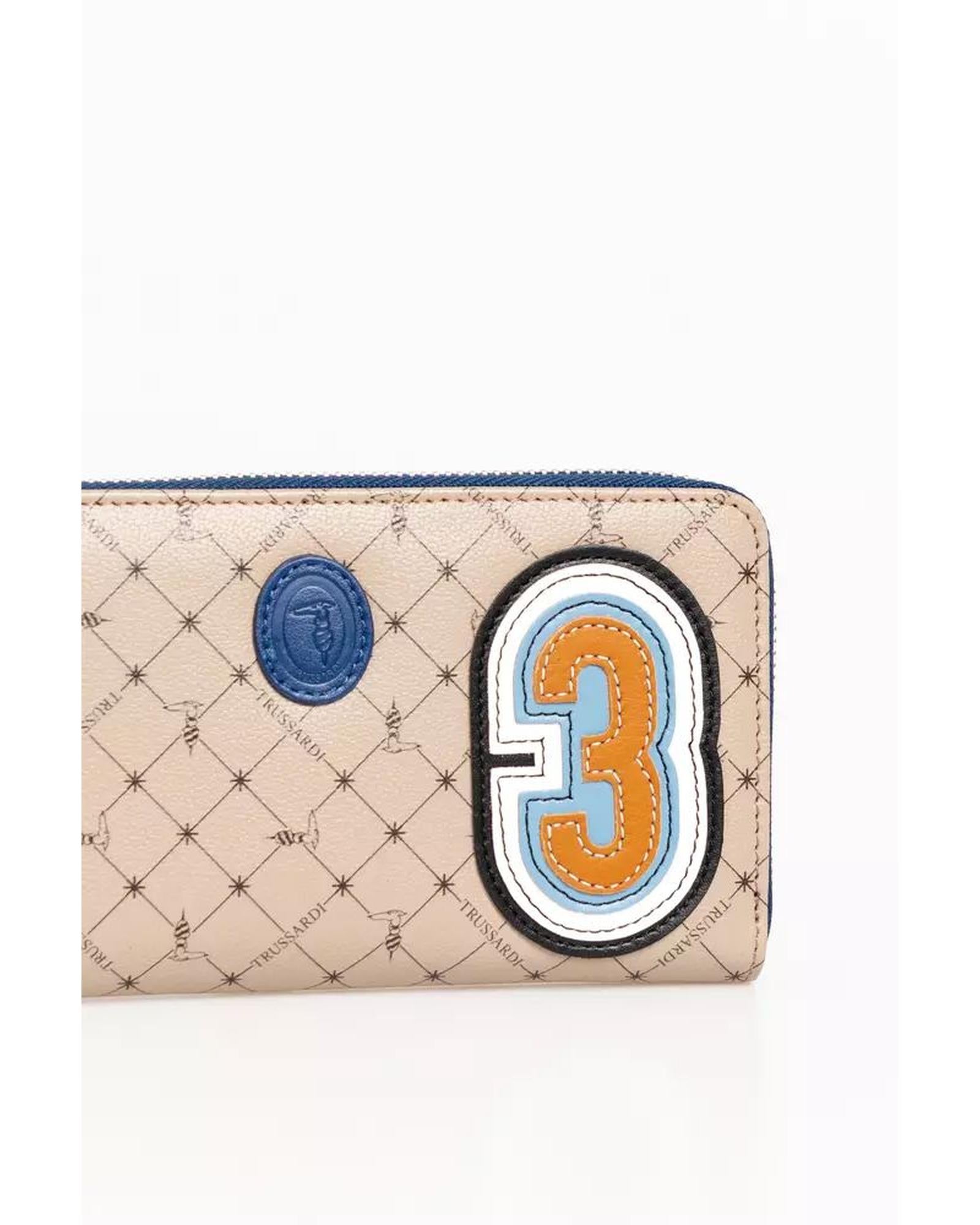 Trussardi Zip Wallet with 70s Print and Numeric Patch One Size Men 3