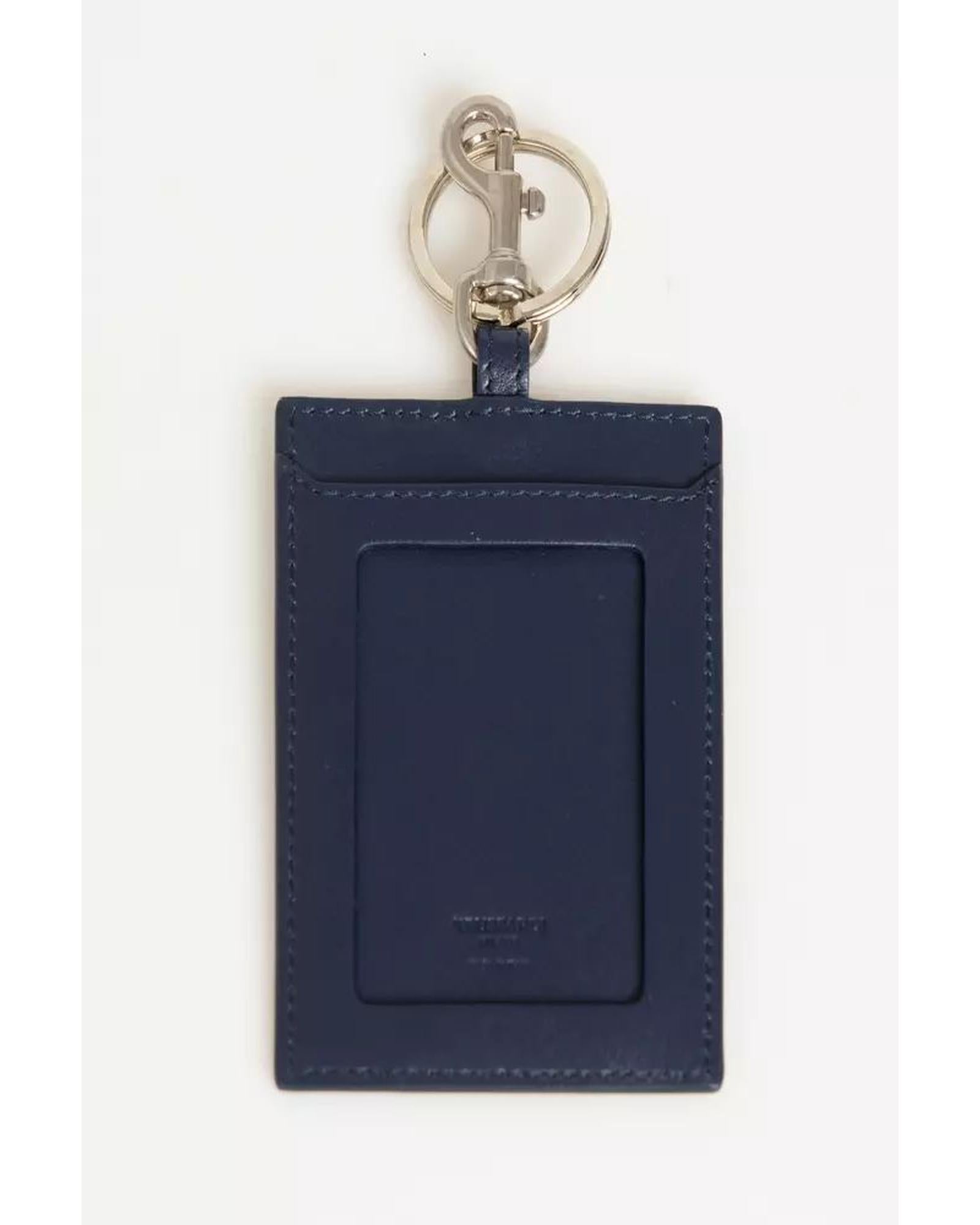 Leather Badge Holder with Hammered Detailing and Brand Lettering One Size Men 3
