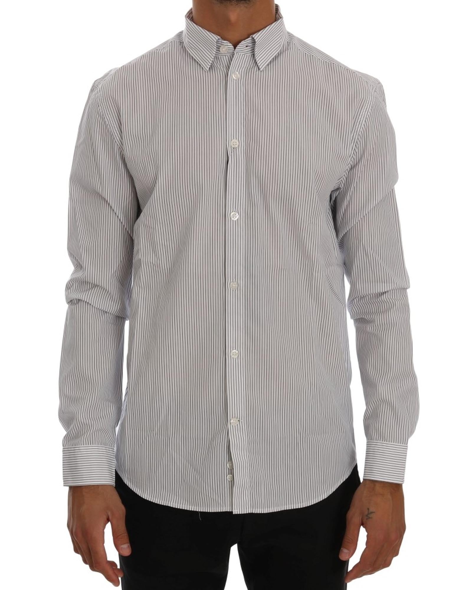 Frankie Morello Casual Shirt with Blue Stripes L Men