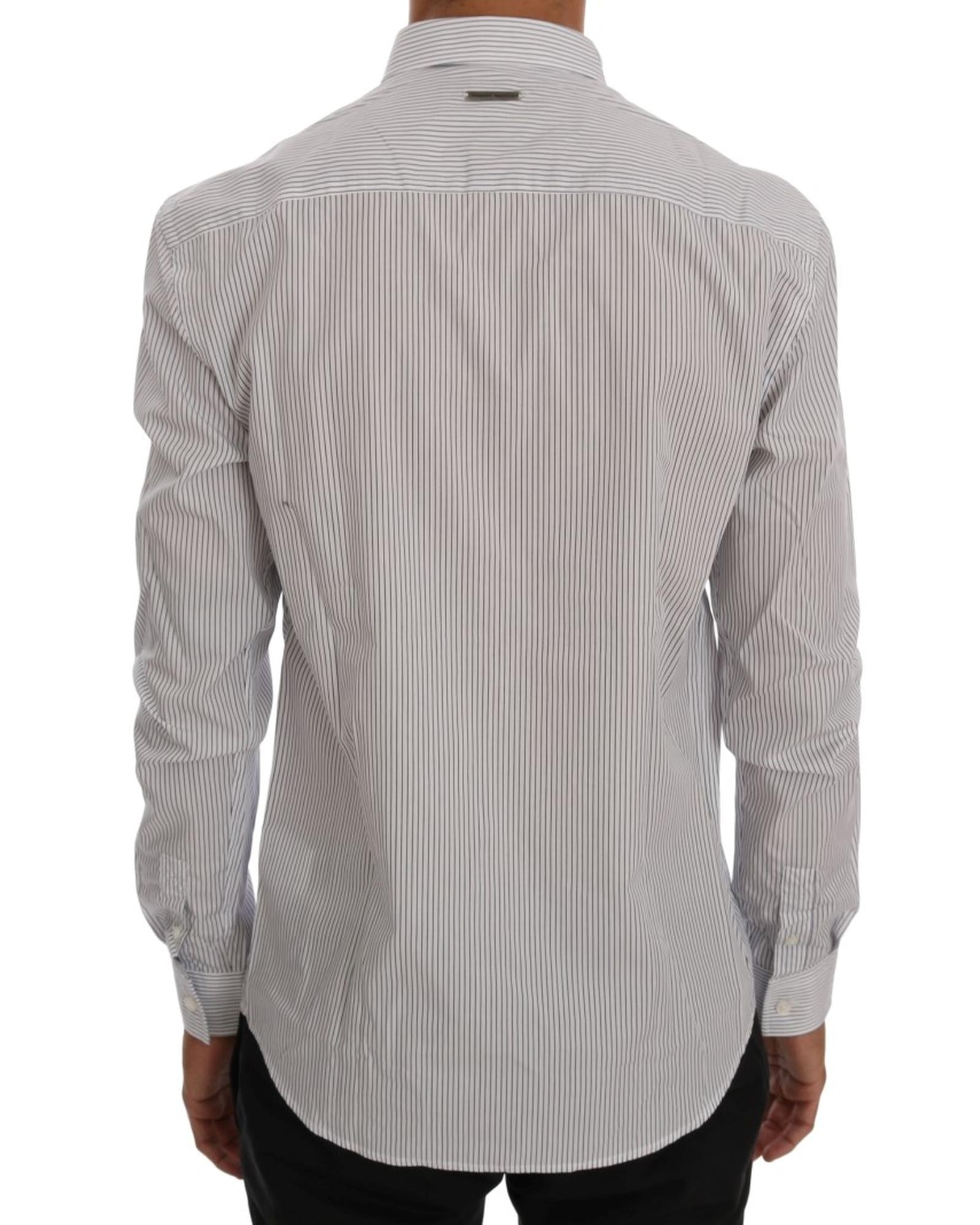 Frankie Morello Casual Shirt with Blue Stripes L Men 3