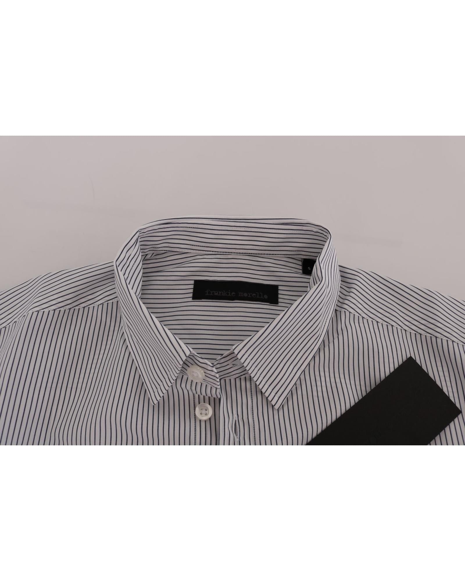 Frankie Morello Casual Shirt with Blue Stripes L Men 6