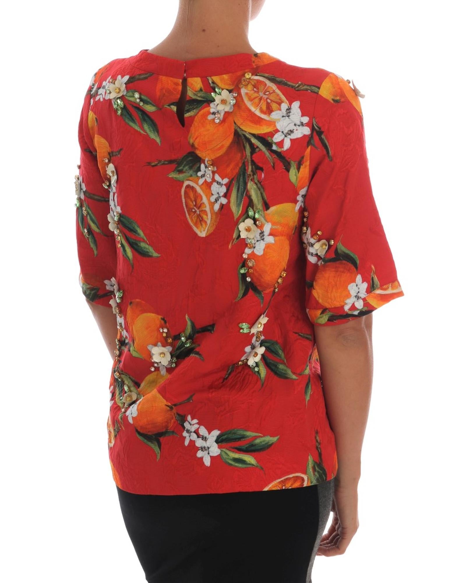 Crystal Embellished Blossom Print Blouse 38 IT Women 3
