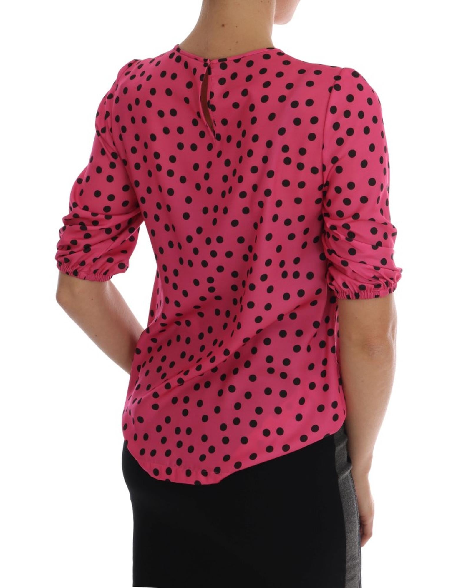 Enchanted Sicily Silk Blouse with Polka Dots 36 IT Women 3